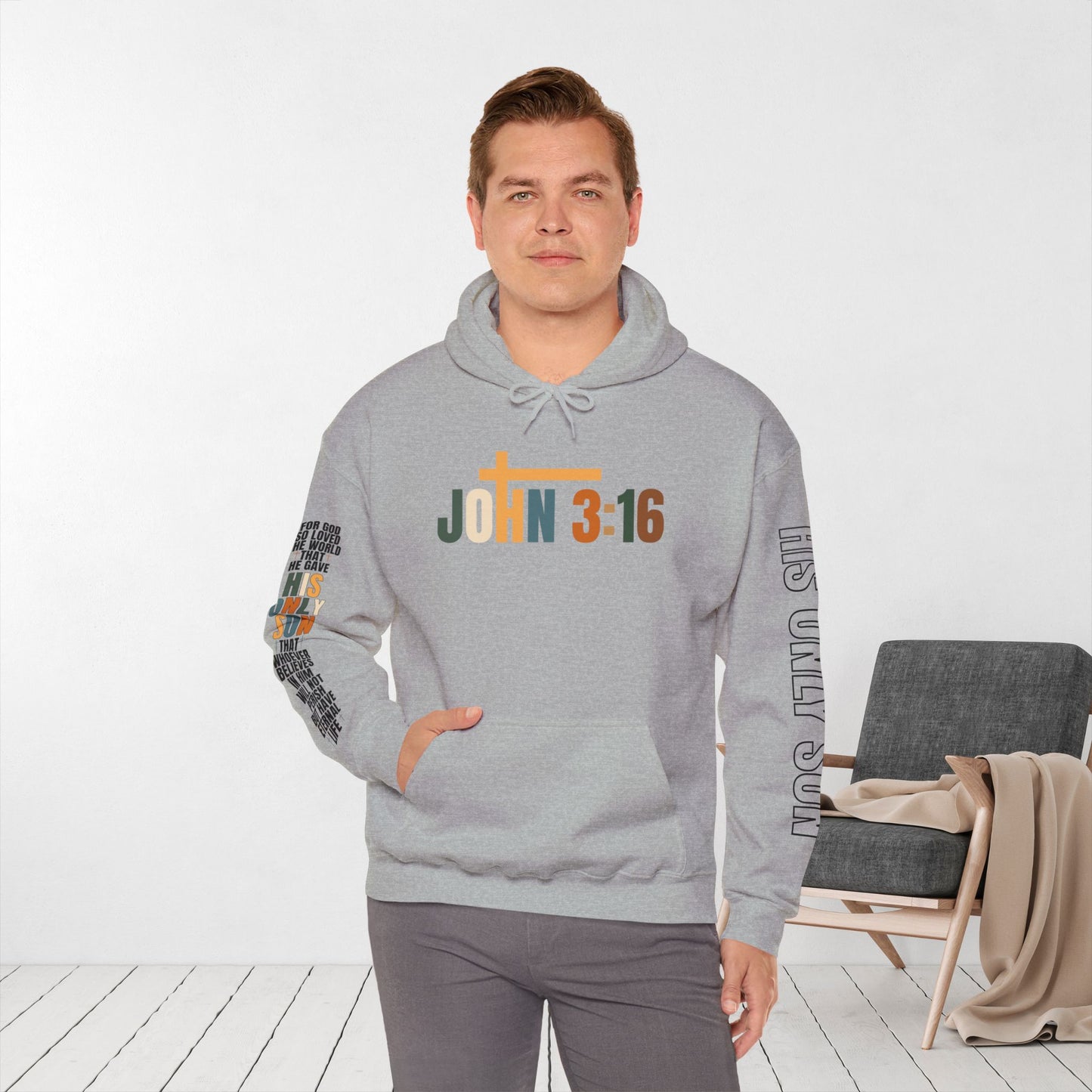 His Only Son John 3:16 Bible Verse Christian Hoodie