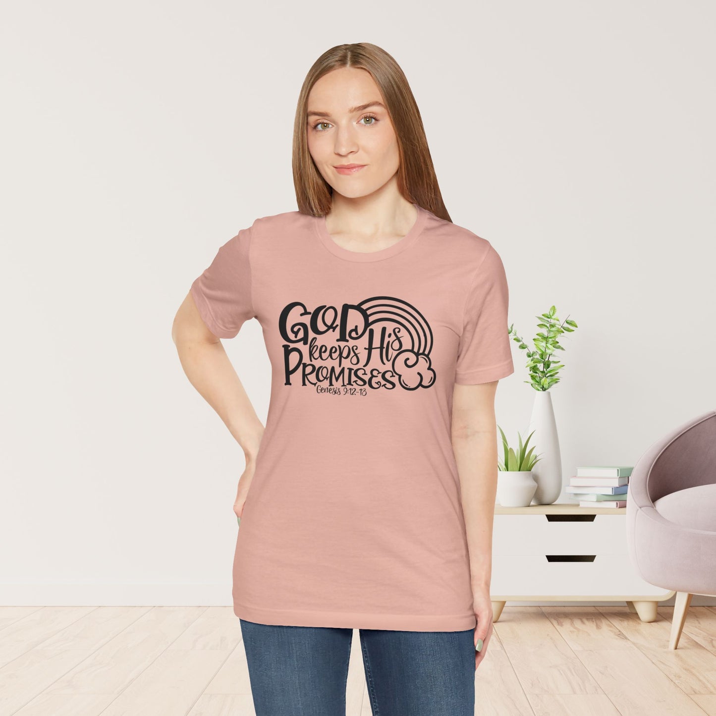 God Keeps His Promises Soft Cotton Tee - Bible Verse Christian Tee