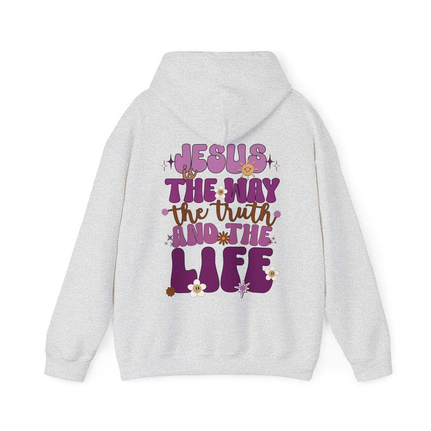 Purple Jesus is the Way John 14:6 Bible Verse Christian Hoodie