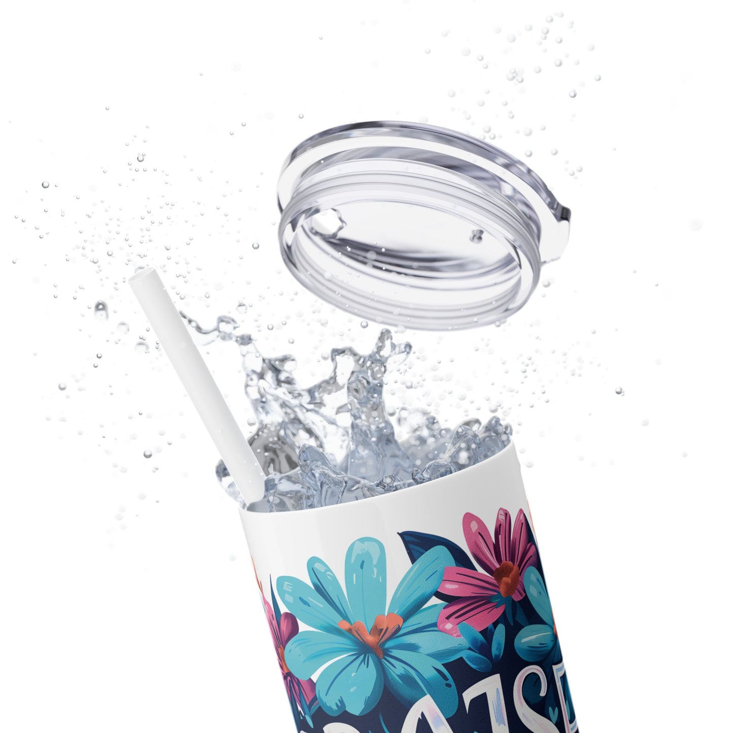 Praise God Skinny Tumbler with Straw - 20oz