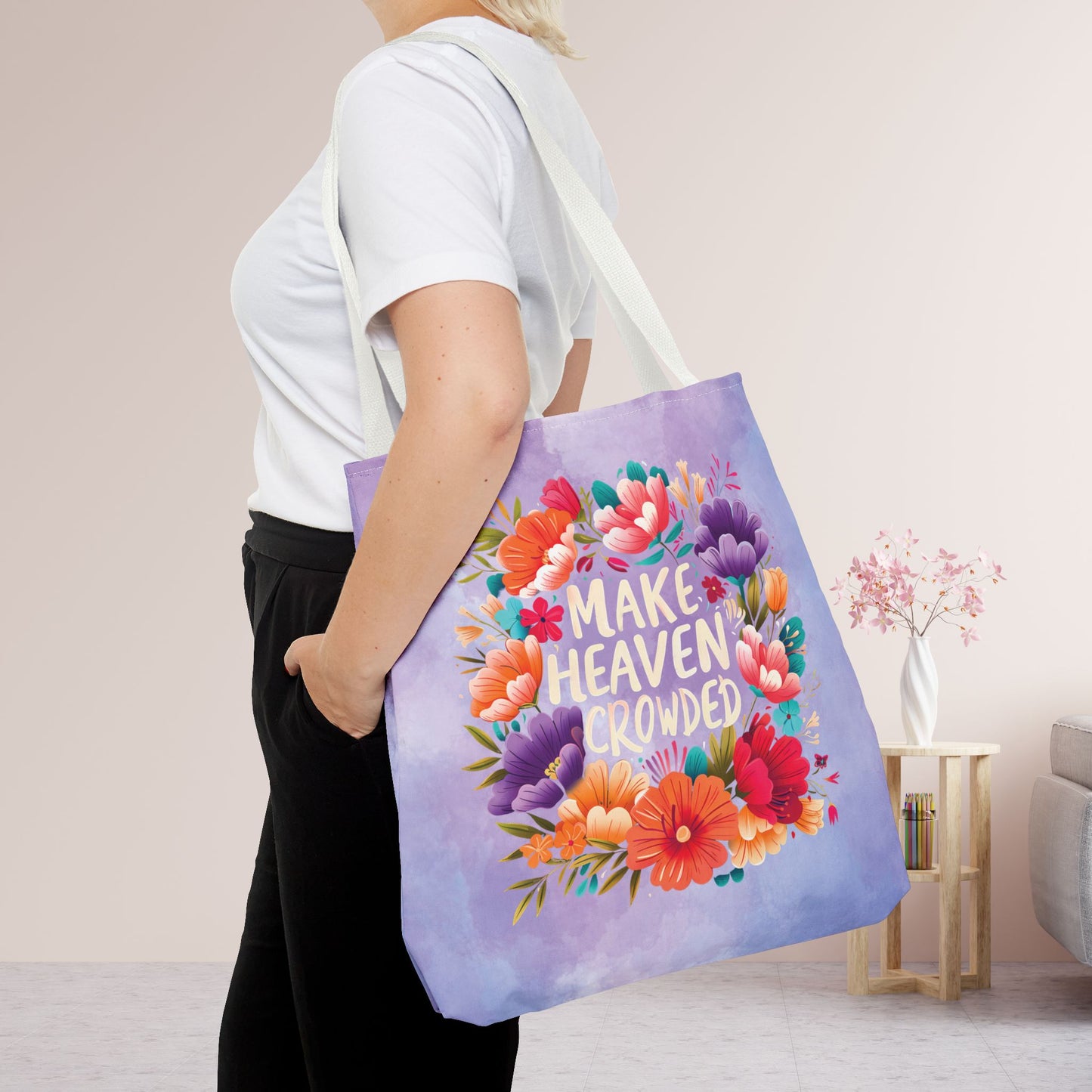 Make Heaven Crowded Tote Bag - Christian Tote Bag