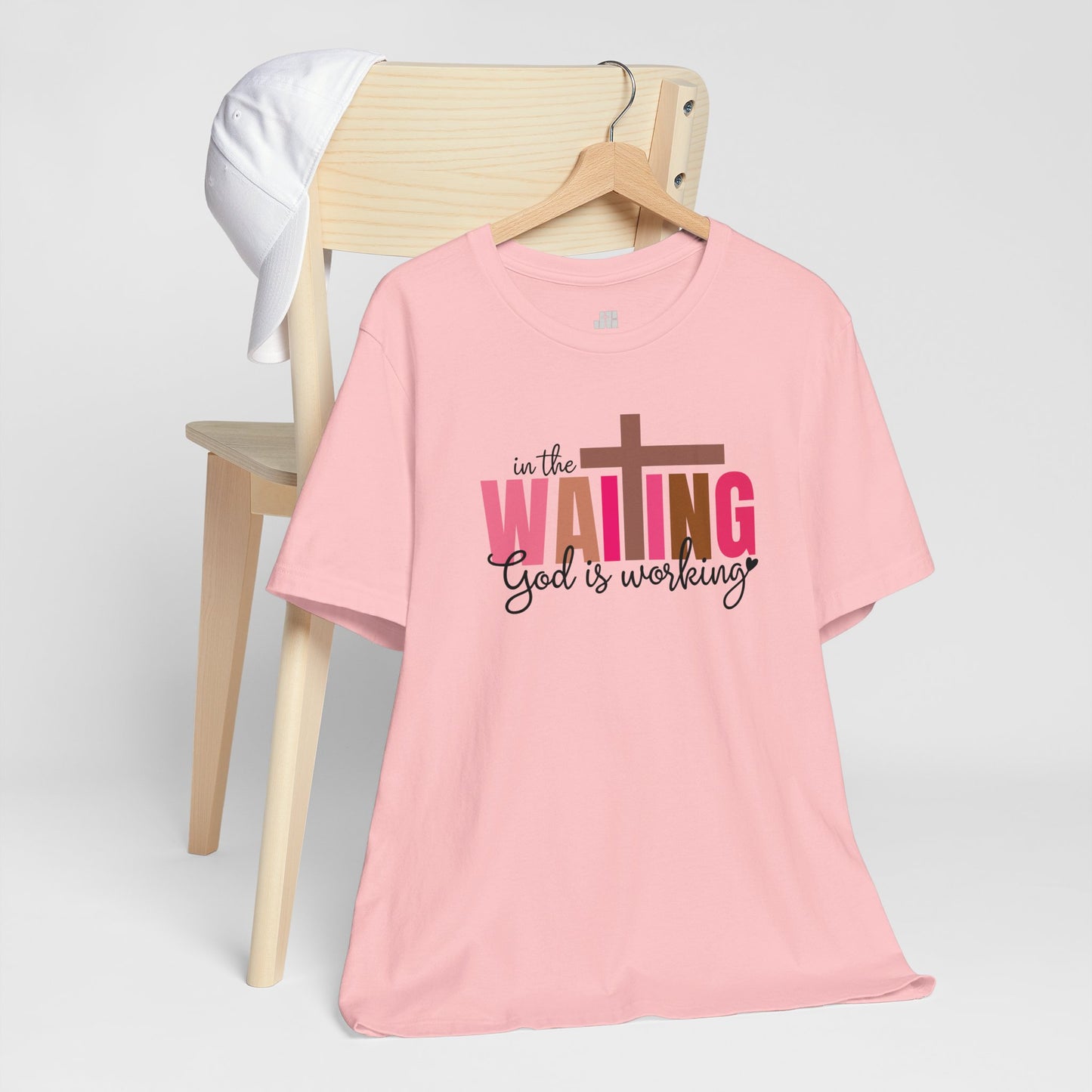 Pink In the Waiting God is Working Christian Soft Cotton Tee