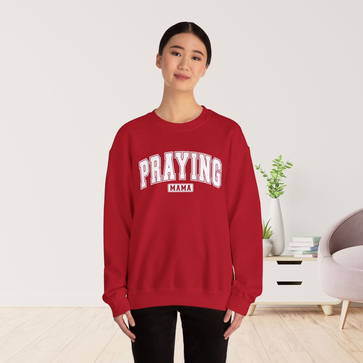 Praying Mama Sweatshirt - Christian Mom Crewneck Pullover