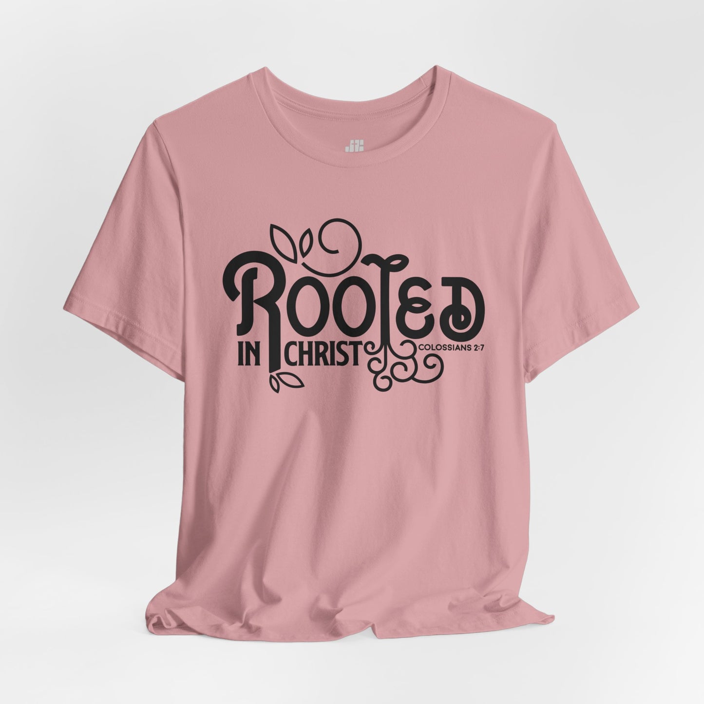 Rooted in Christ Soft Cotton Tee - Bible Verse Christian T-shirt