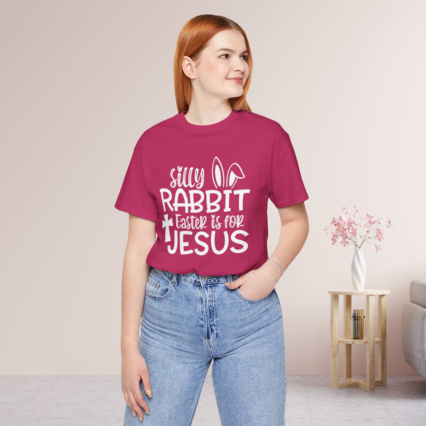 Silly Rabbit Easter is for Jesus Christian Soft Cotton Tee