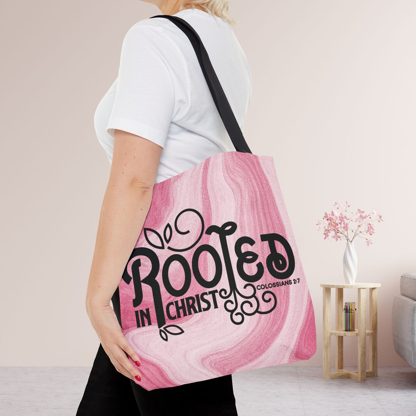 Rooted in Christ Tote Bag - Christian Tote Bag