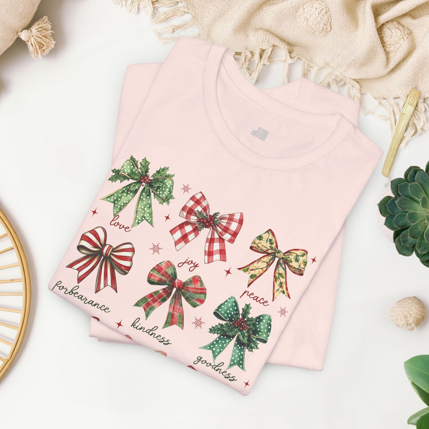 Christmas Fruit of the Spirit Soft Cotton Tee - Holiday Christian Shirt