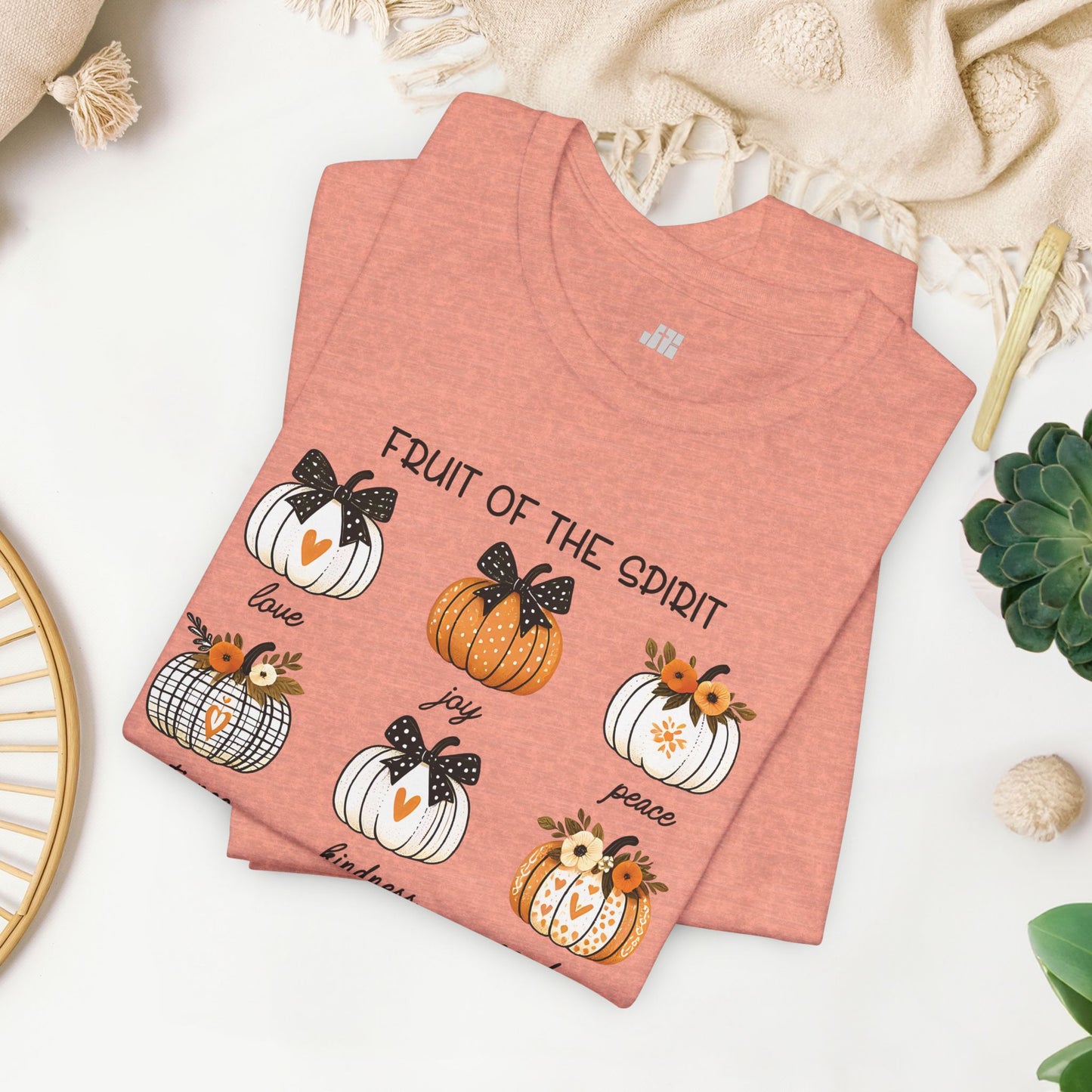 Pumpkin Fruit of the Spirit Soft Cotton Tee - Fall Christian Shirt