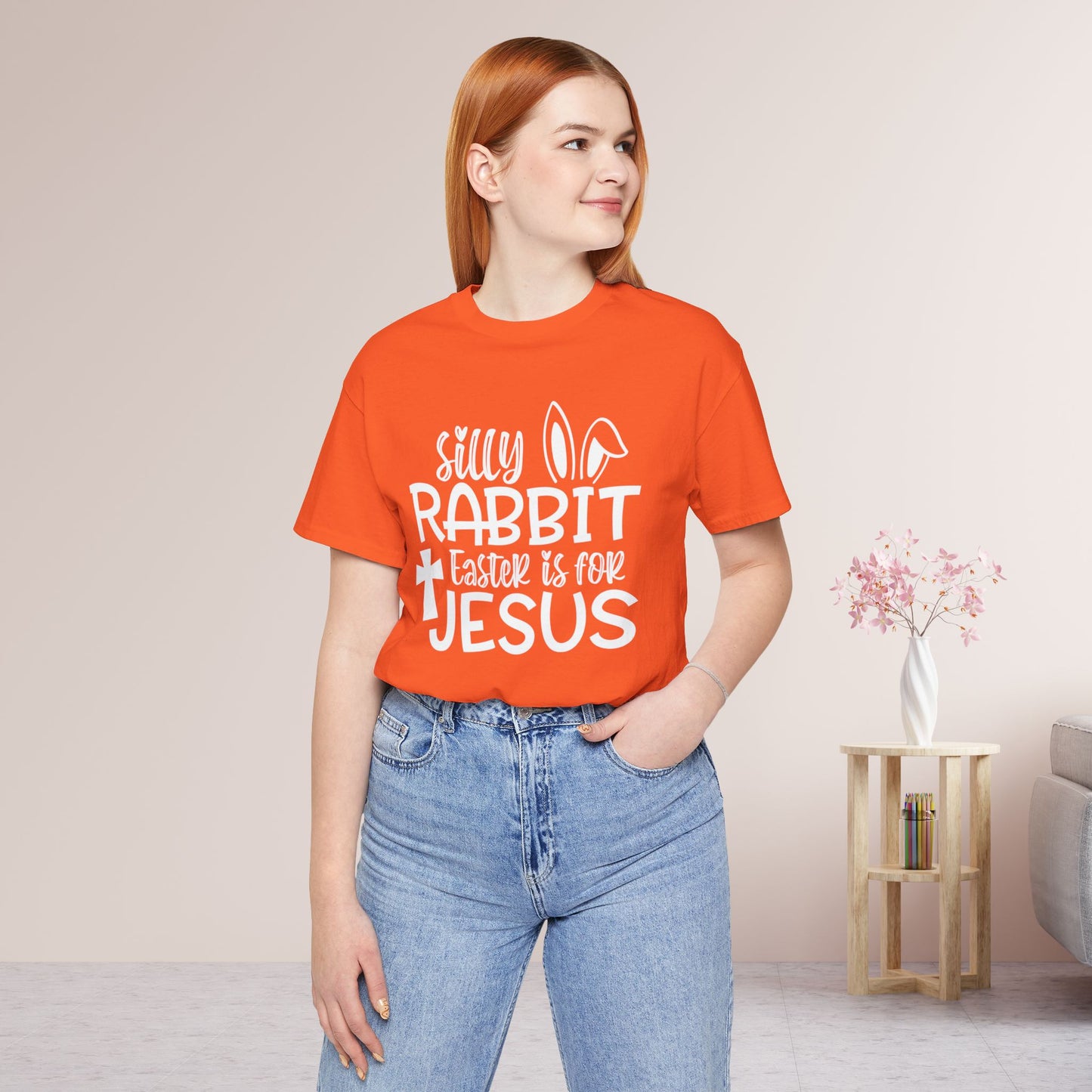 Silly Rabbit Easter is for Jesus Christian Soft Cotton Tee