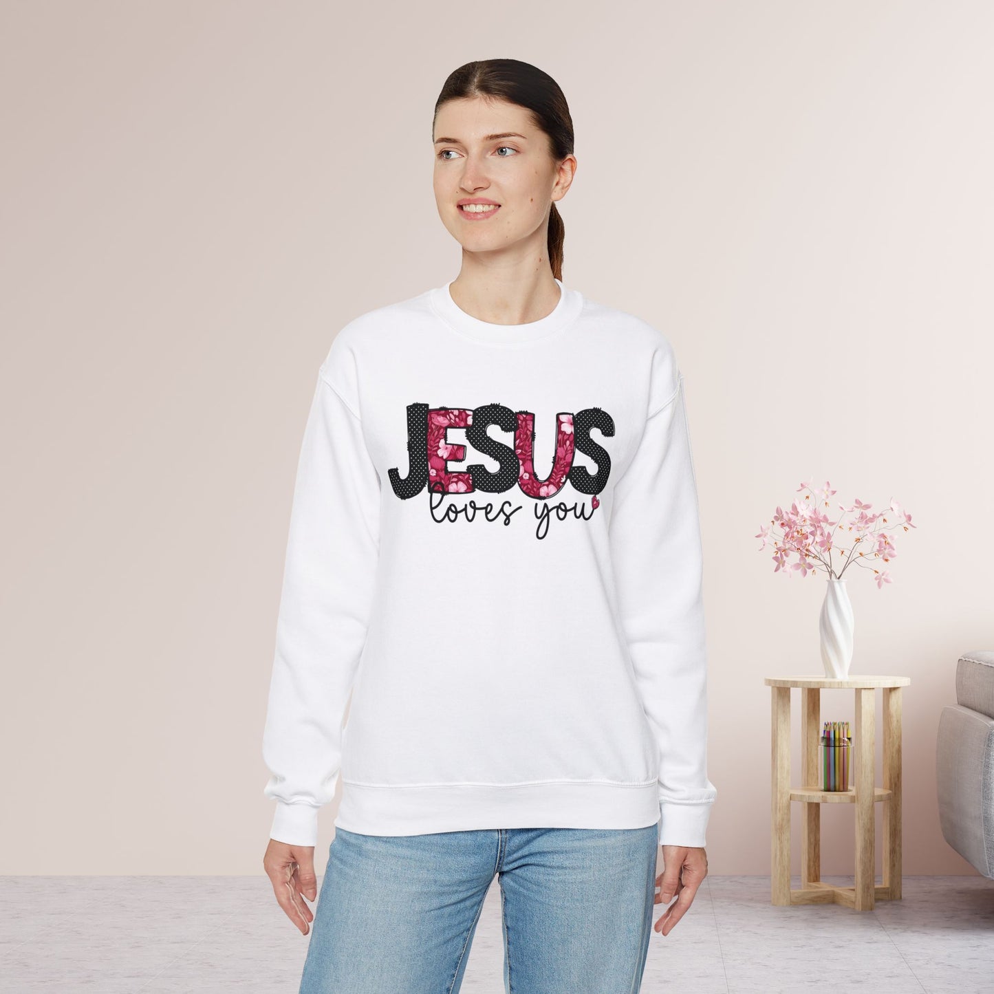 Jesus Loves You Sweatshirt - Christian Crewneck Pullover