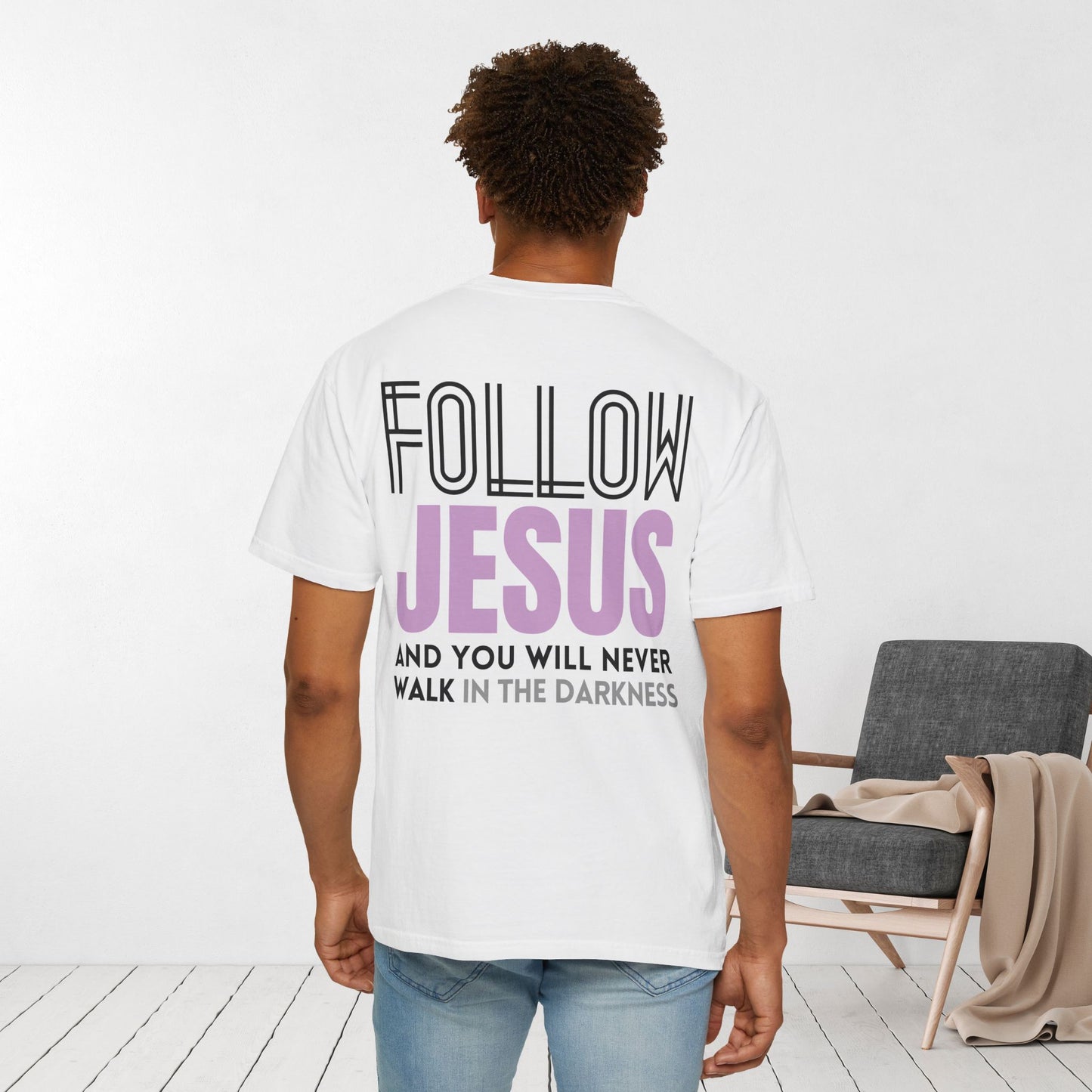 Follow Jesus Comfort Colors Shirt - John 8:12 Tee