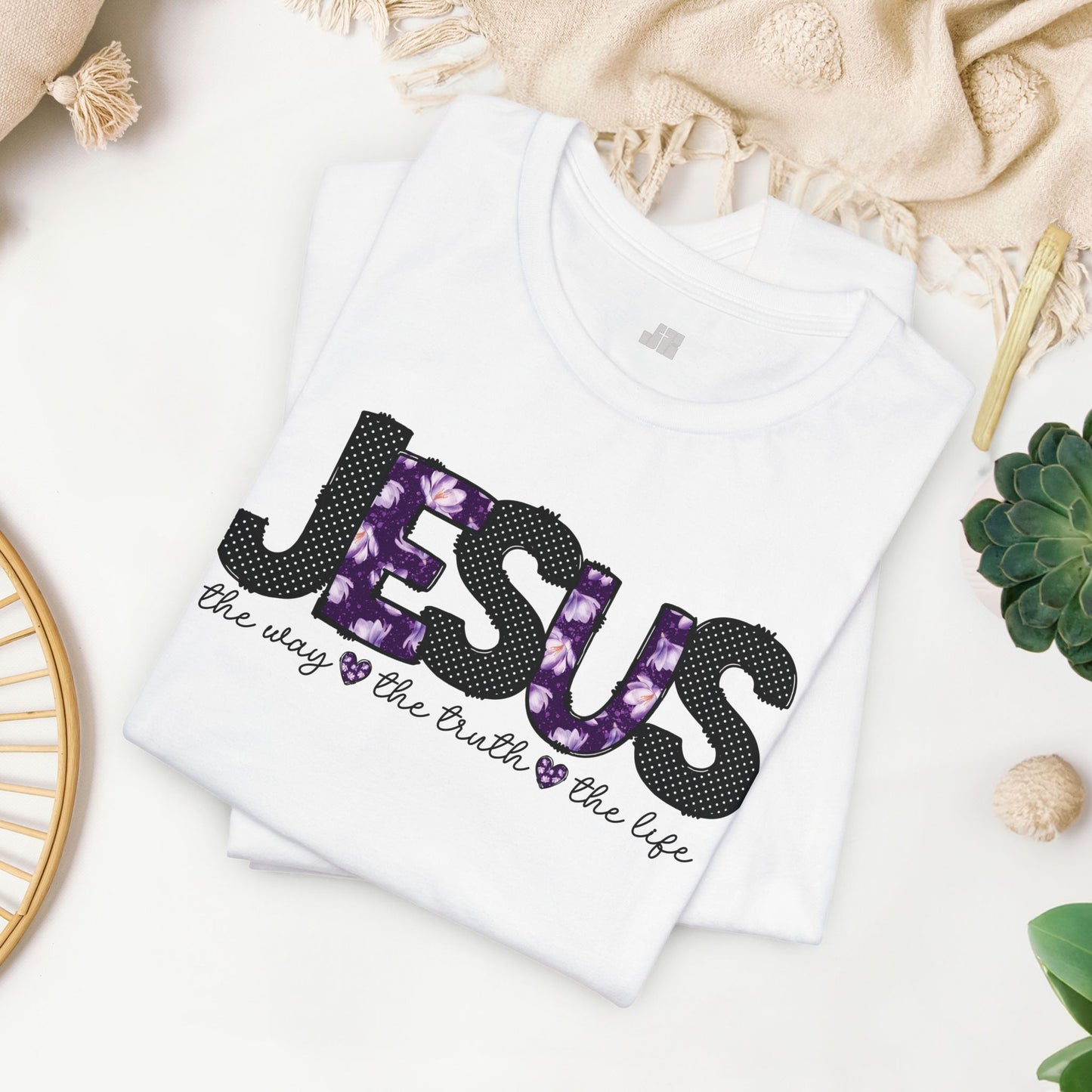 Jesus The Way The Truth The Life Soft Cotton Tee - Christian Shirt