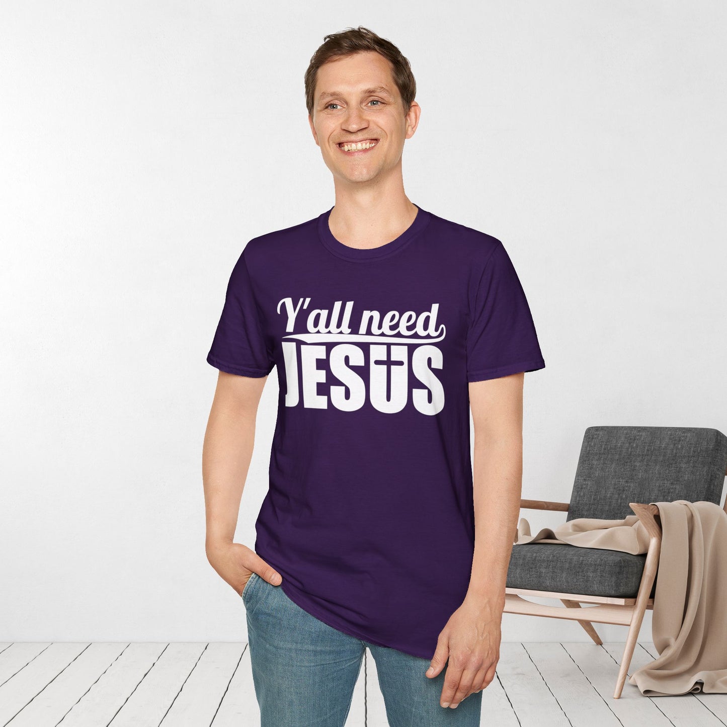 Y'all Need Jesus Softstyle T-shirt - Christian Shirt