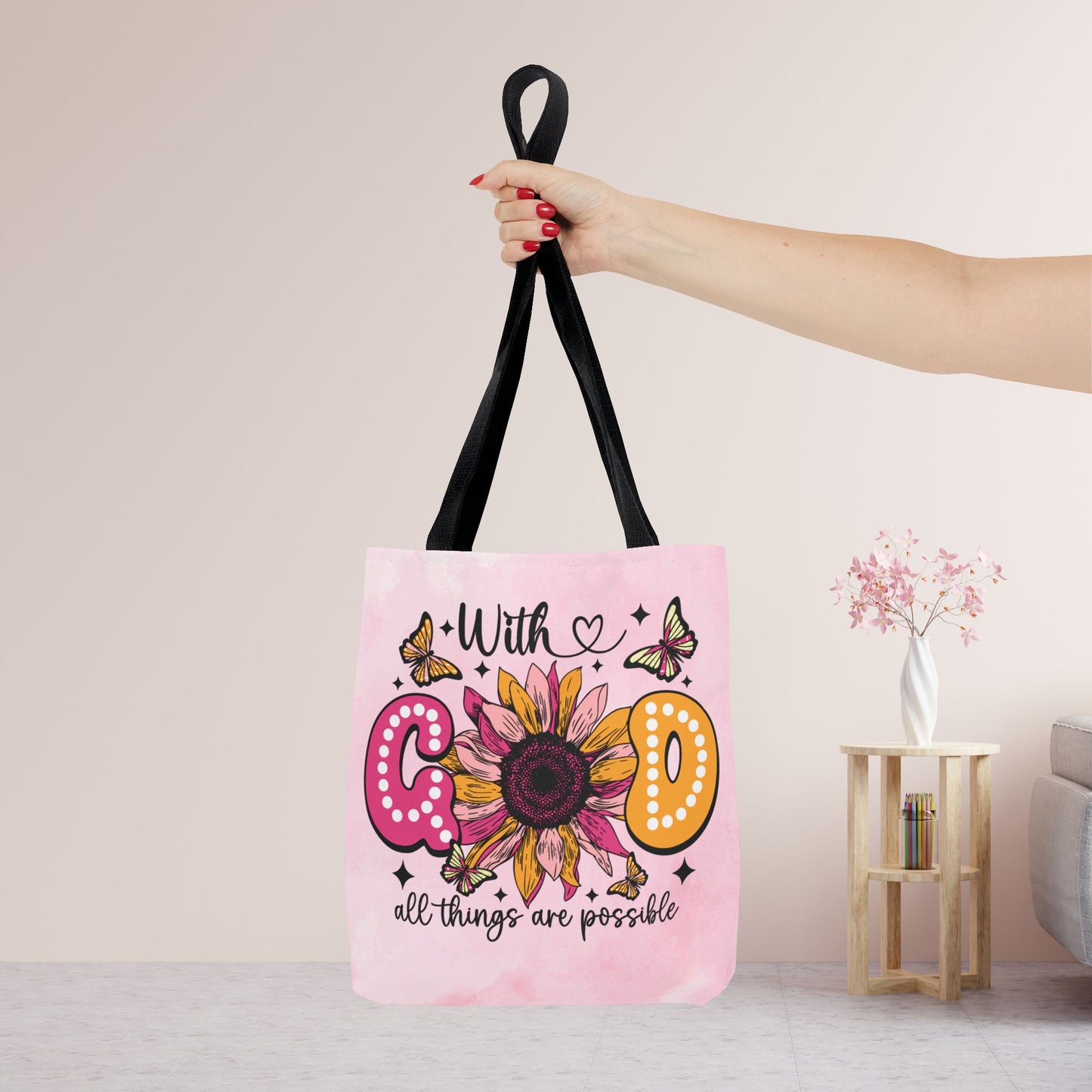 With God All Things Are Possible Tote Bag - Christian Tote Bag