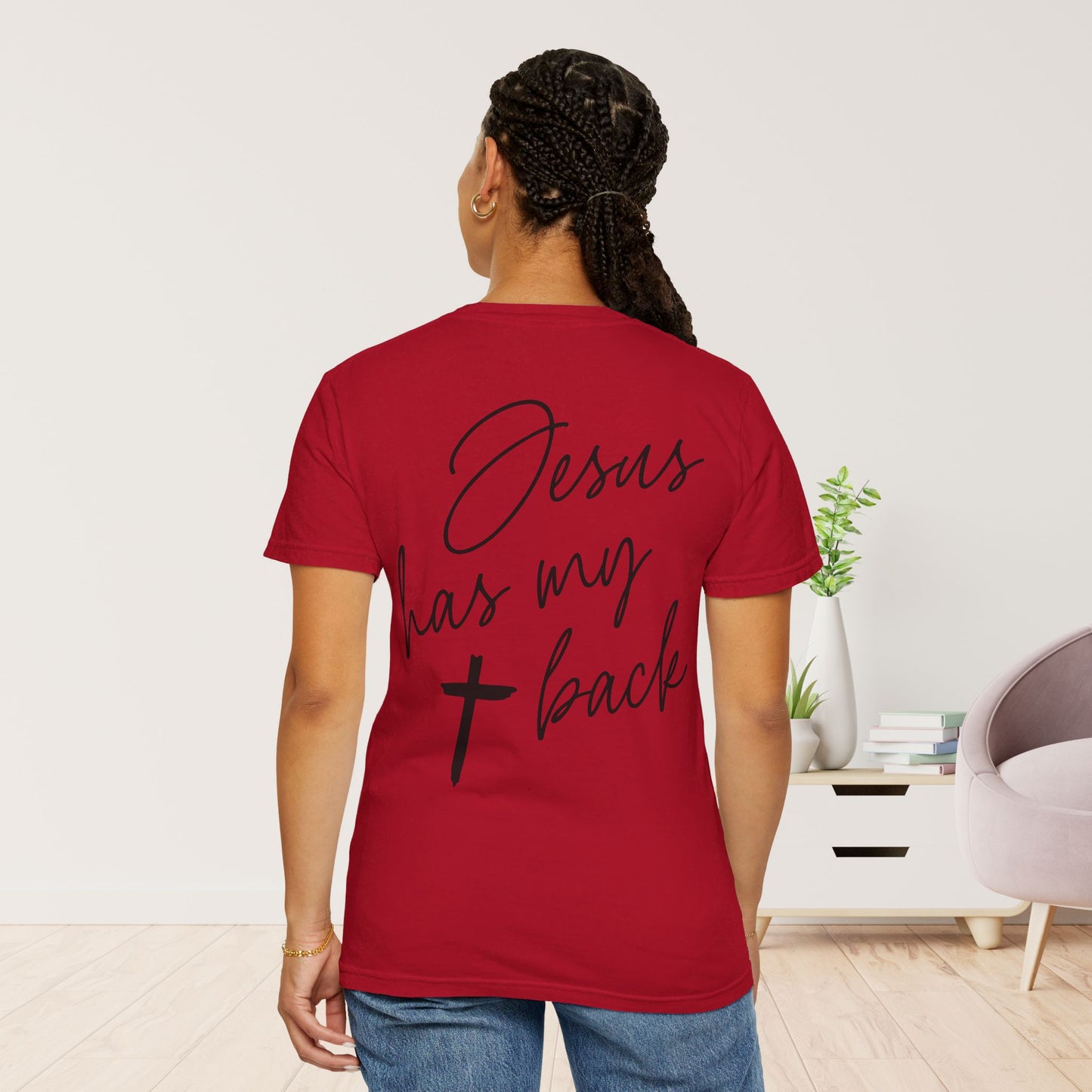 Comfort Colors Jesus Has My Back Christian Tee