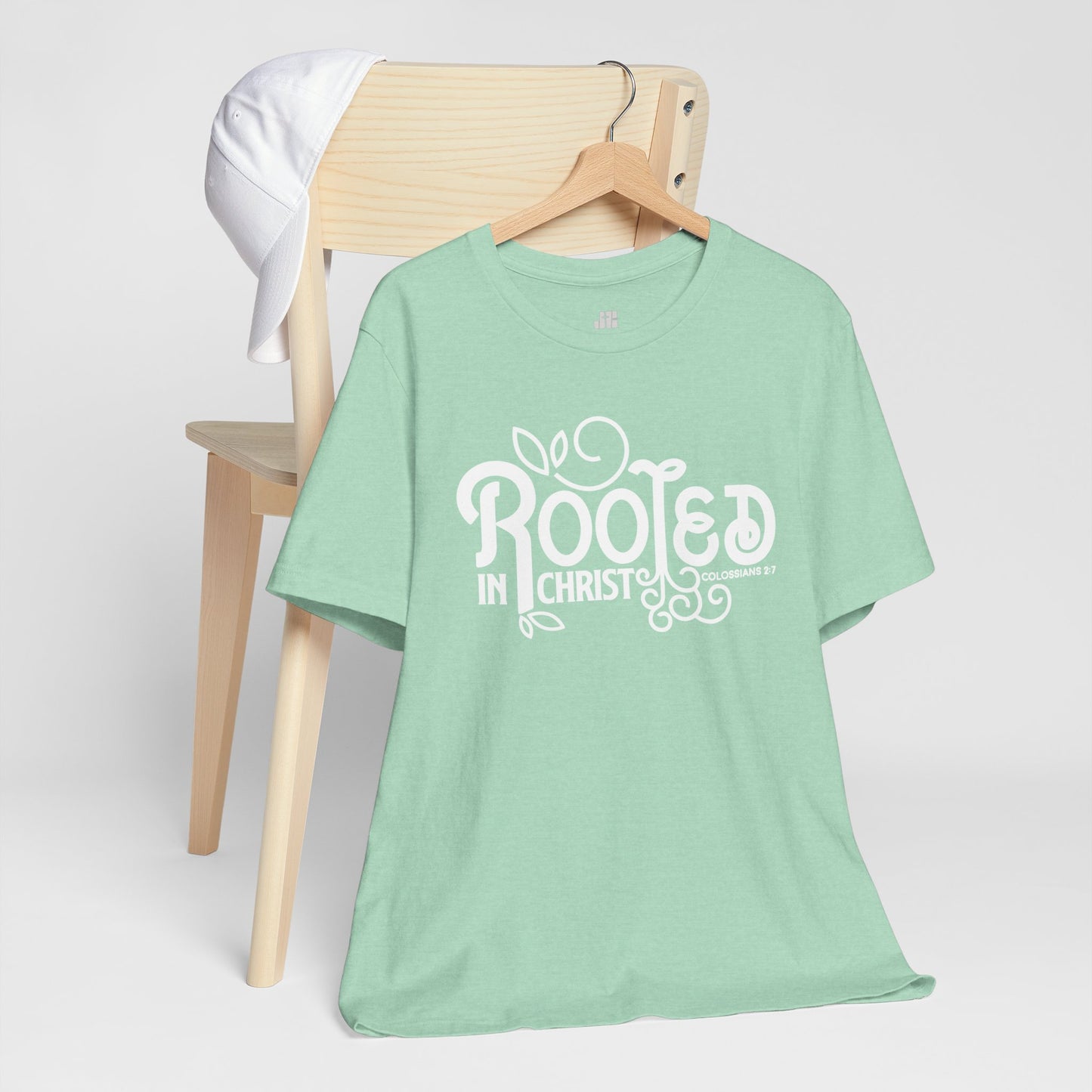 Rooted in Christ Shirt - Bible Verse Christian Soft Cotton Tee