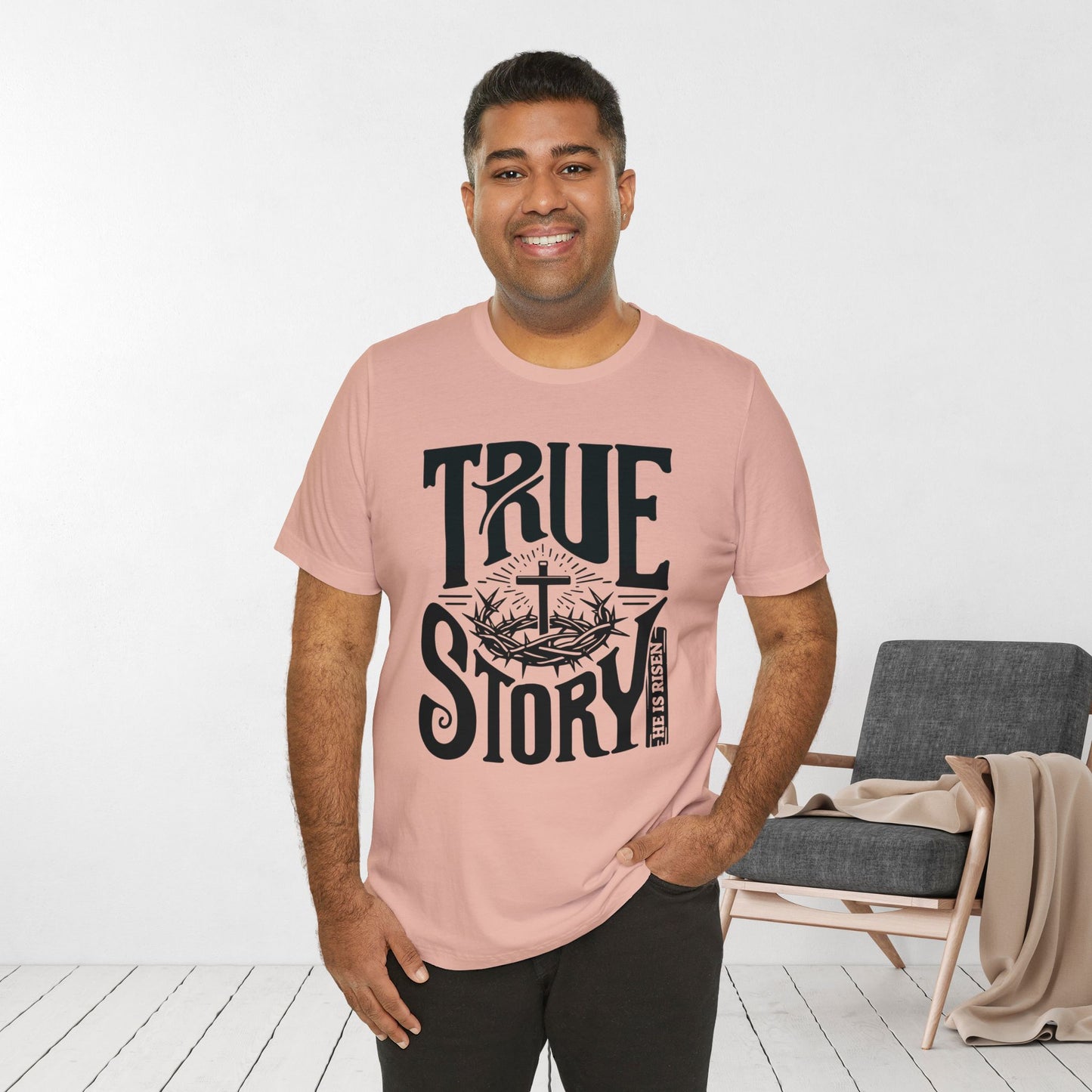 True Story He is Risen Christian Soft Cotton Tee - Easter Shirt