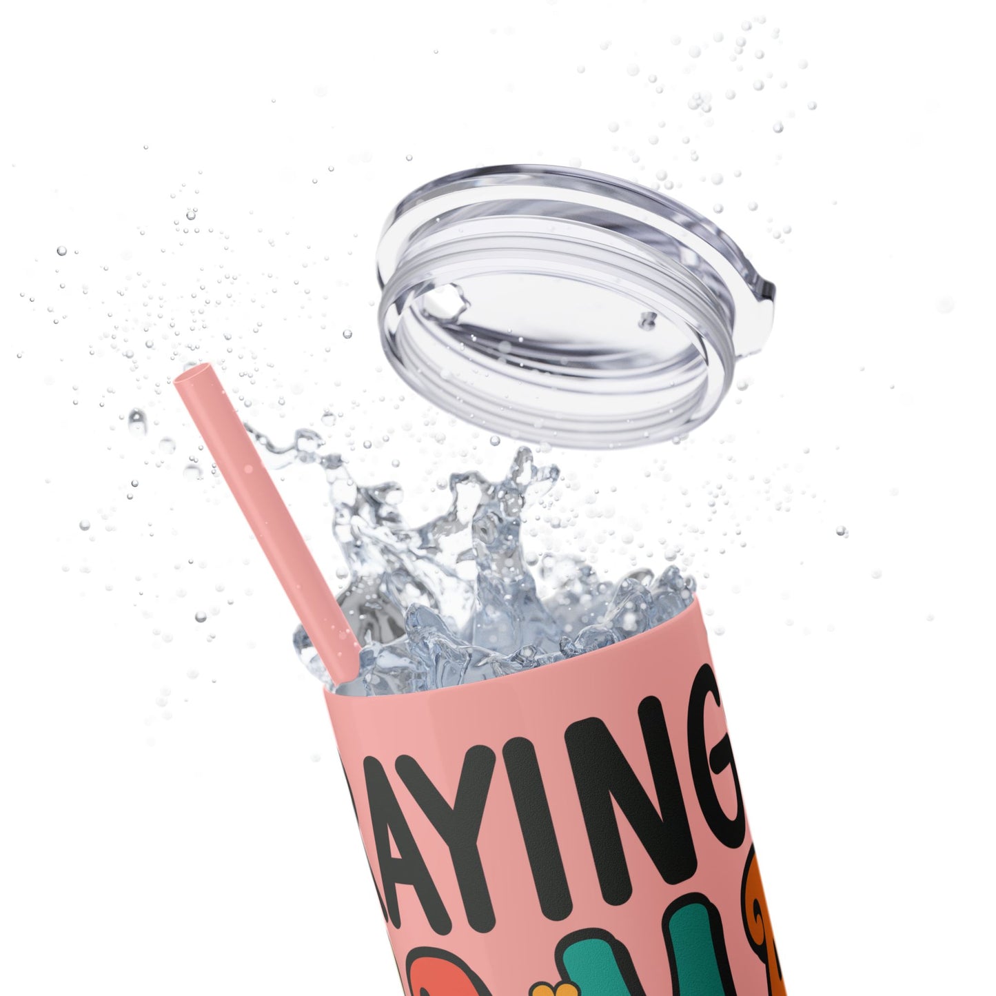 Praying Mama Raising Warriors Skinny Tumbler with Straw - 20oz