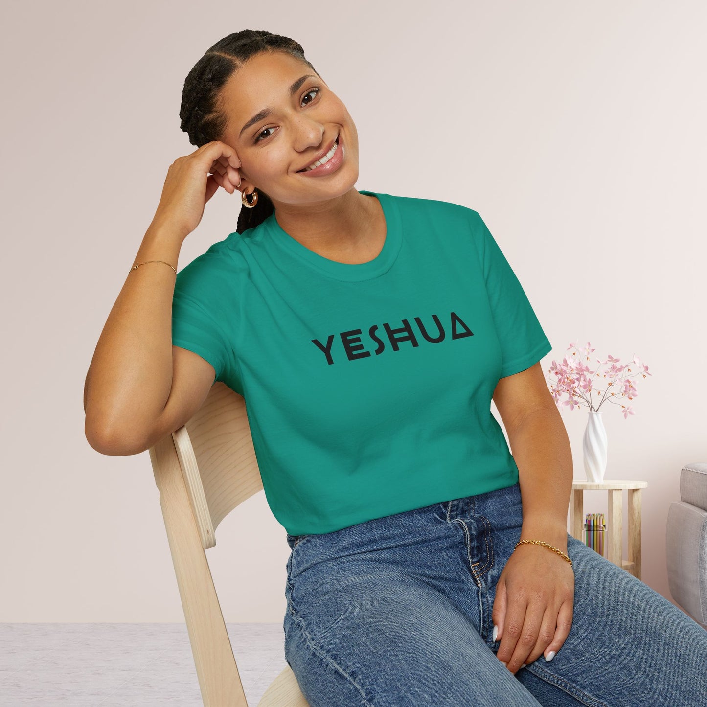 Unisex YESHUA Softstyle T-shirt -  Minimalist Christian Shirt