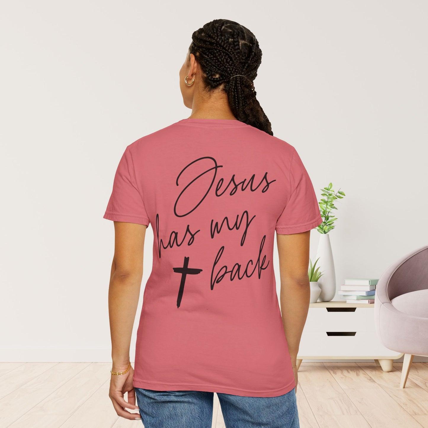 Comfort Colors Jesus Has My Back Christian Tee