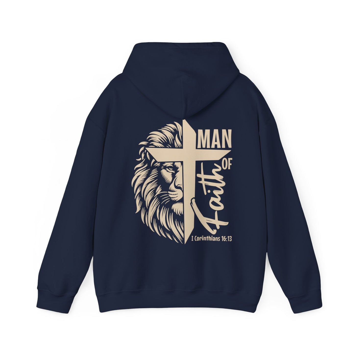 Man of Faith Christian Bible Verse Hoodie - Men's Hoodie