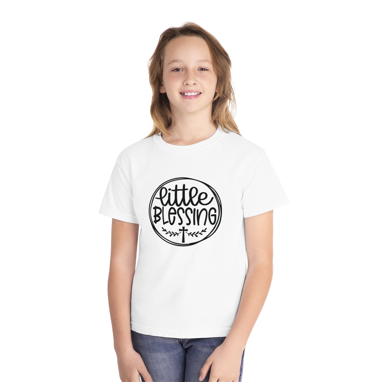 Little Blessing Comfort Colors Youth Christian Tee