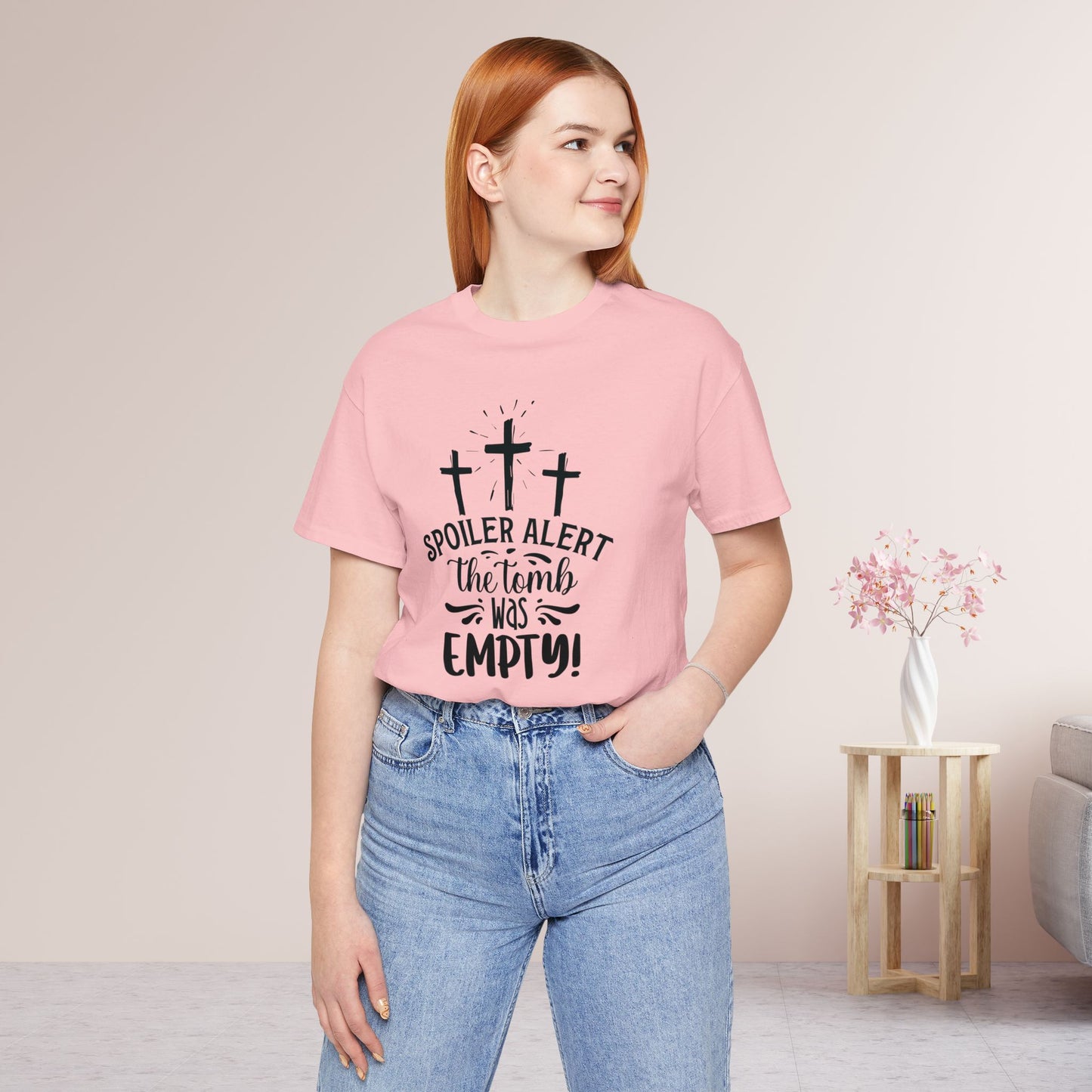 Spoiler Alert The Tomb Was Empty Christian Soft Cotton Tee - Easter Shirt