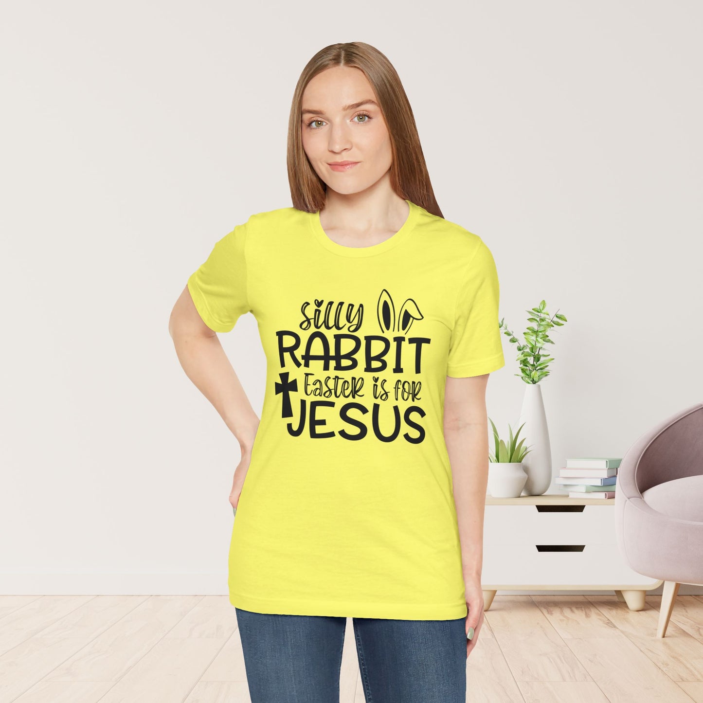 Silly Rabbit Easter is for Jesus Christian Soft Cotton Tee - Easter Shirt