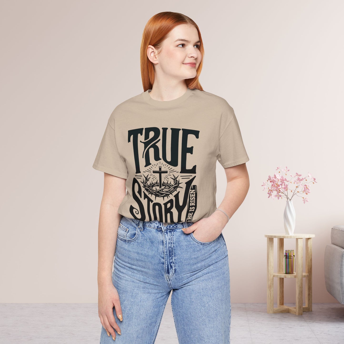 True Story He is Risen Christian Soft Cotton Tee - Easter Shirt