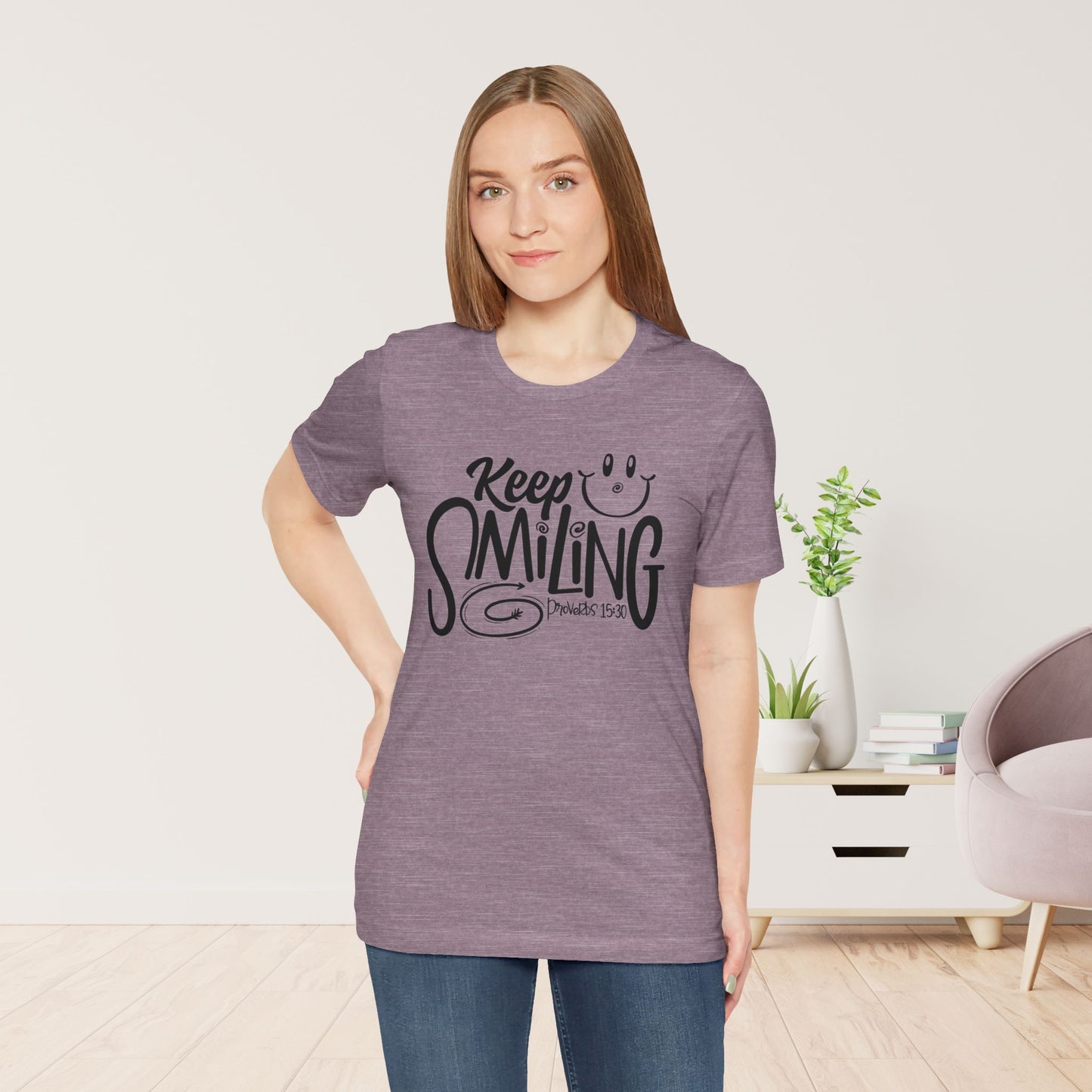 Keep Smiling Soft Cotton Tee - Bible Verse Christian Tee