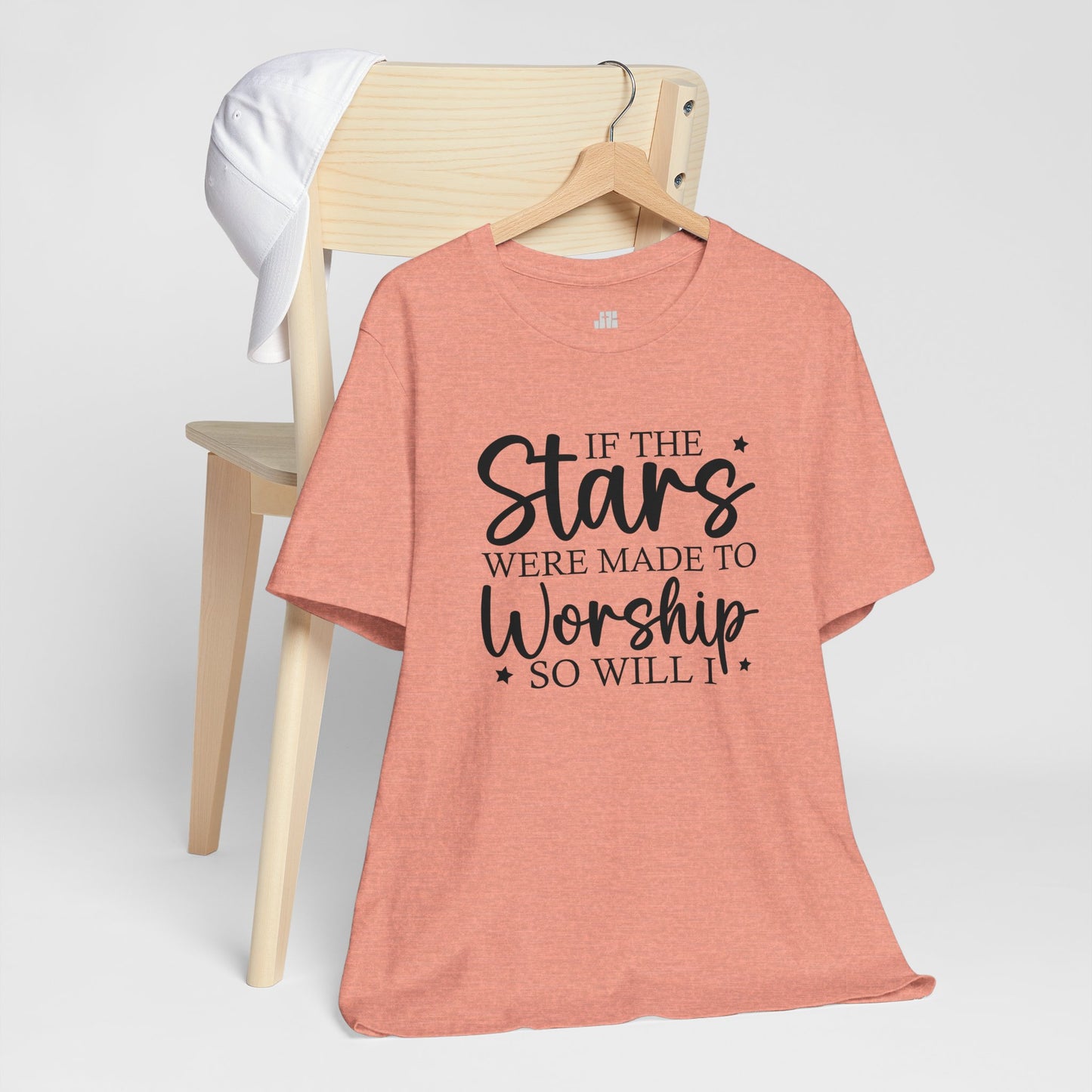 If The Stars Were Made To Worship So Will I Soft Cotton Tee - Christian Tee