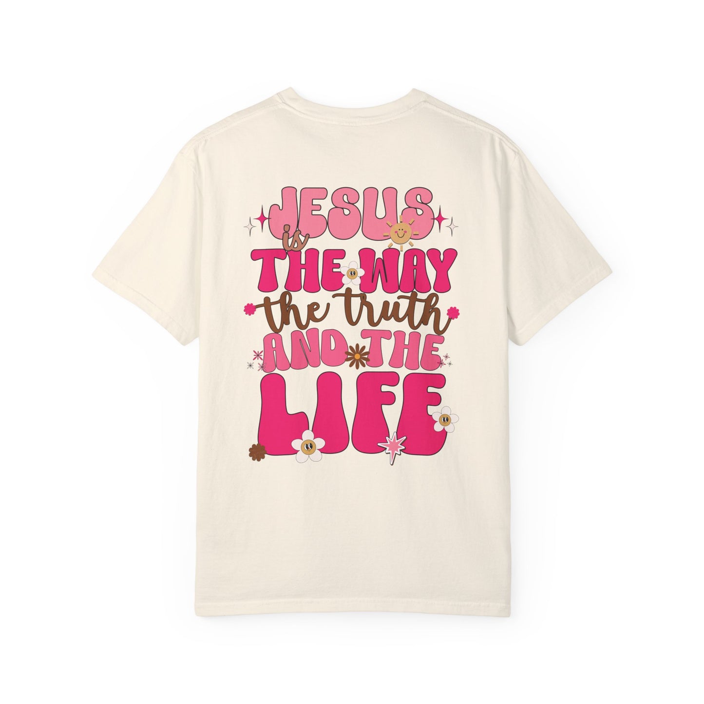 Comfort Colors Pink Jesus is the Way John 14:6 Bible Verse Christian Shirt