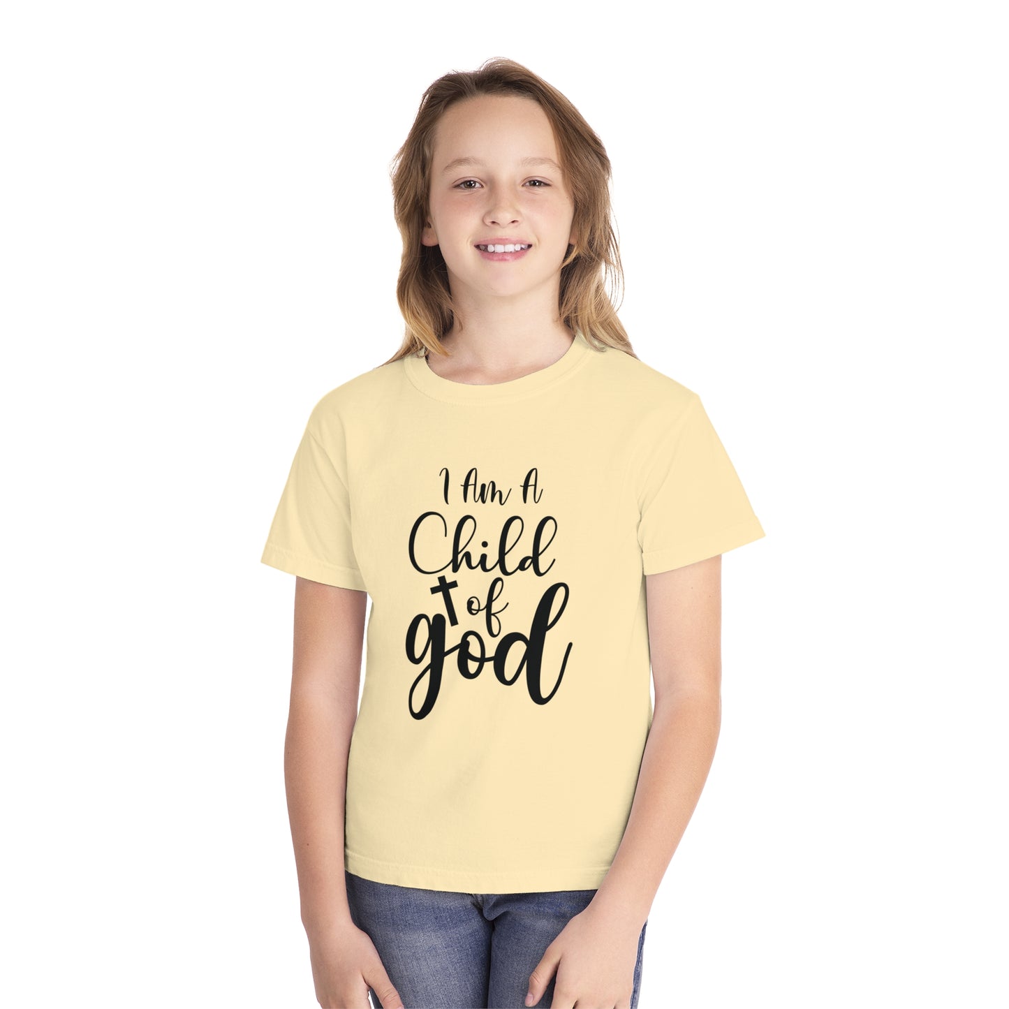 I Am A Child Of God Comfort Colors Youth Christian Tee