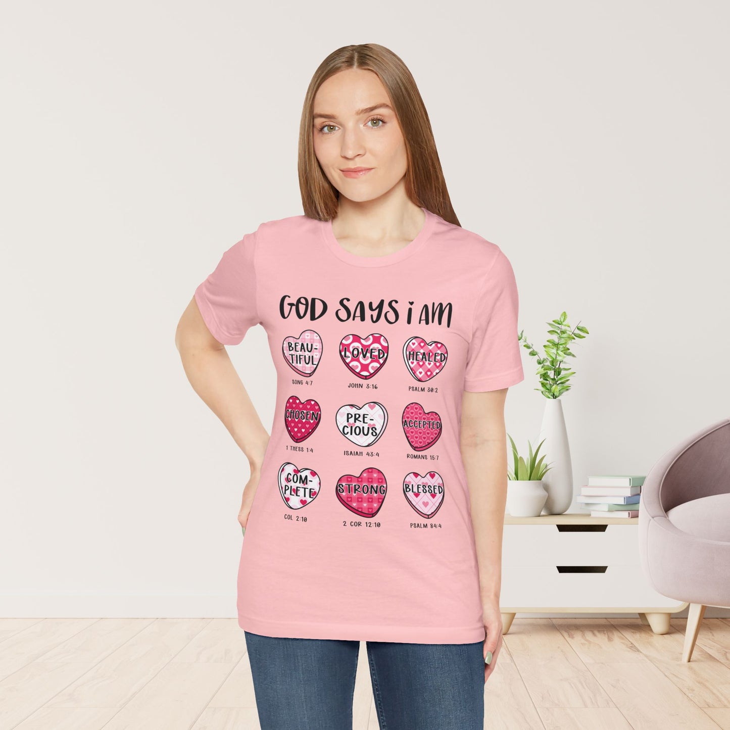 God Says I Am... Soft Cotton Tee - Christian Valentine's Day Tee