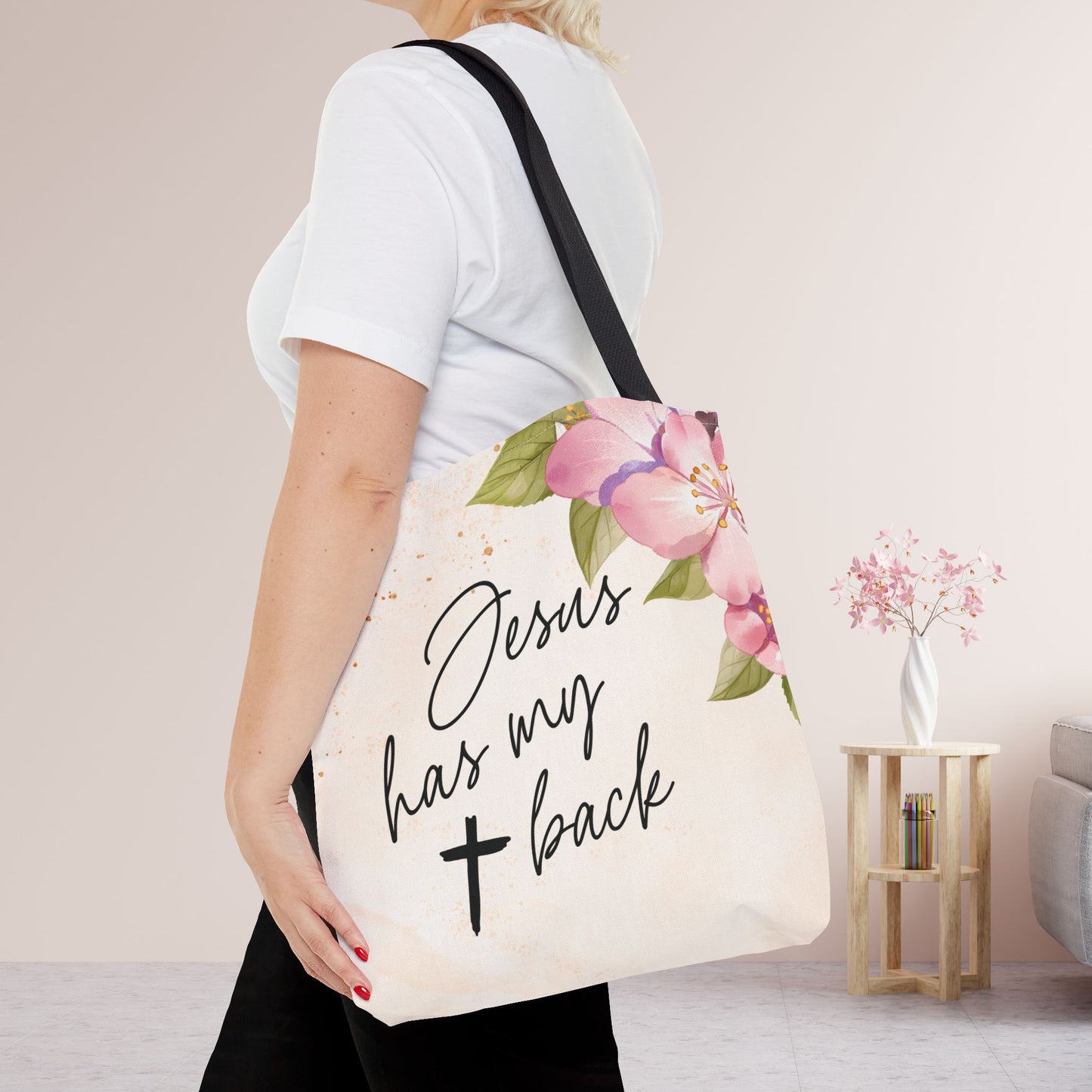 Jesus Has My Back Tote Bag - Christian Tote Bag