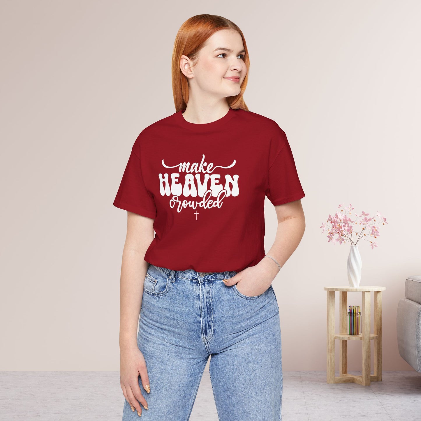 Make Heaven Crowded Soft Cotton Tee - Christian Tee