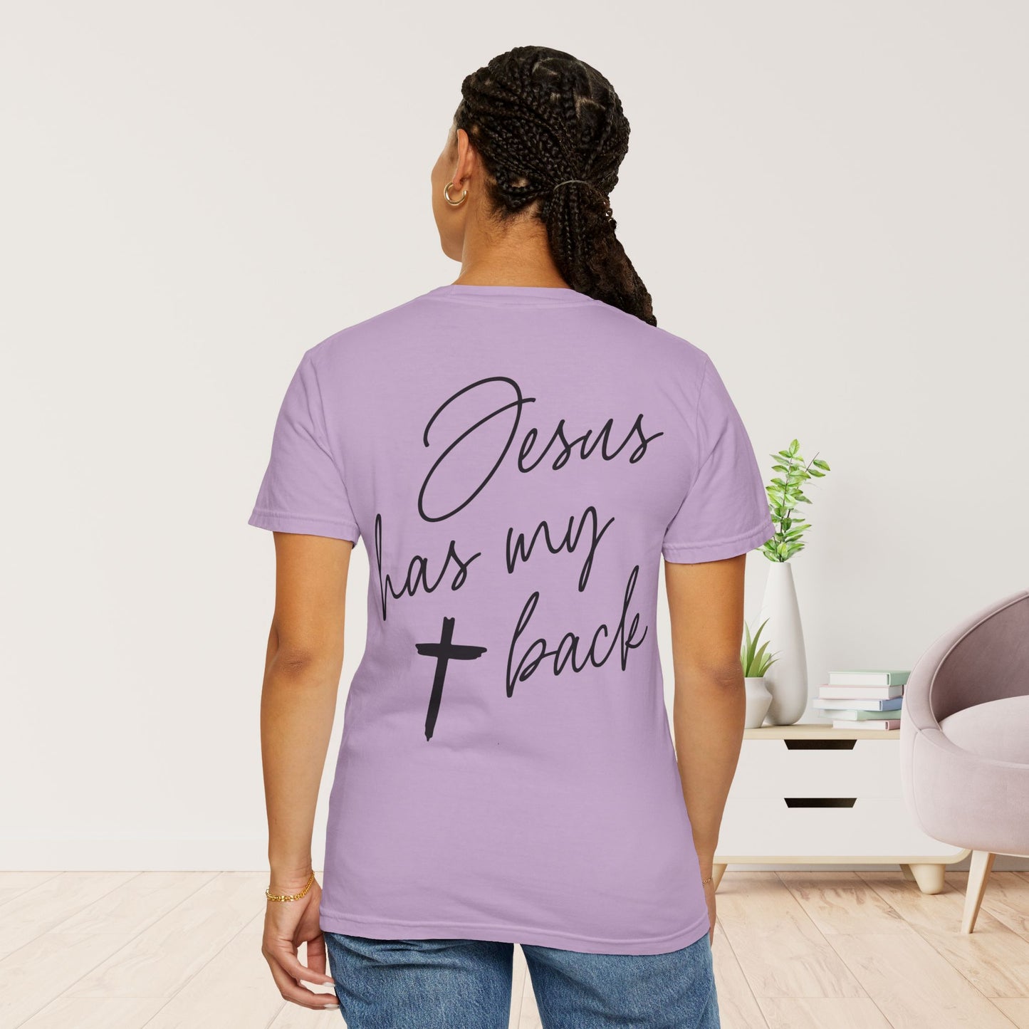 Comfort Colors Jesus Has My Back Christian Tee