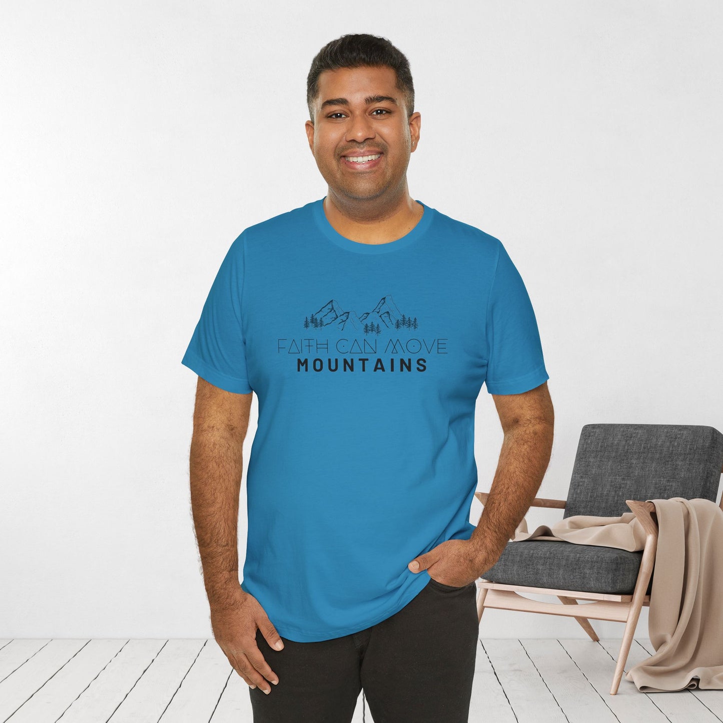 Faith Can Move Mountains Soft Cotton Tee - Matthew 17:20 Bible Verse Shirt