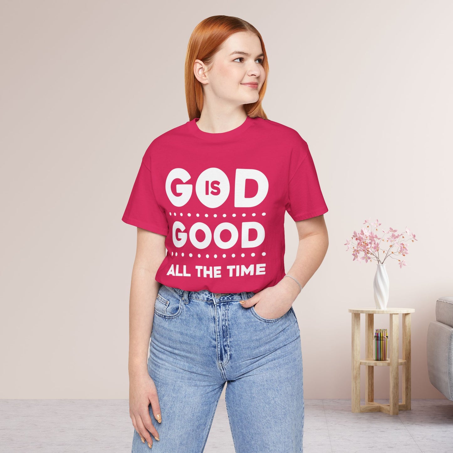 God Is Good All The Time Soft Cotton Tee - Christian Tee