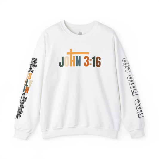 His Only Son John 3:16 Bible Verse Christian Sweatshirt