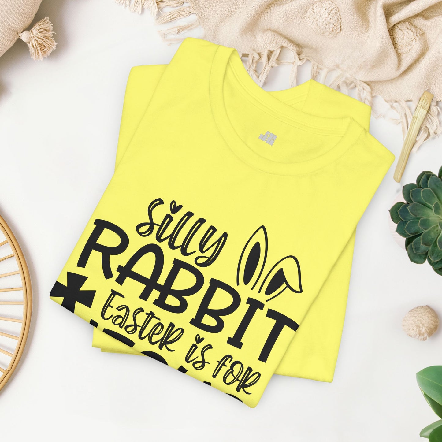 Silly Rabbit Easter is for Jesus Christian Soft Cotton Tee - Easter Shirt