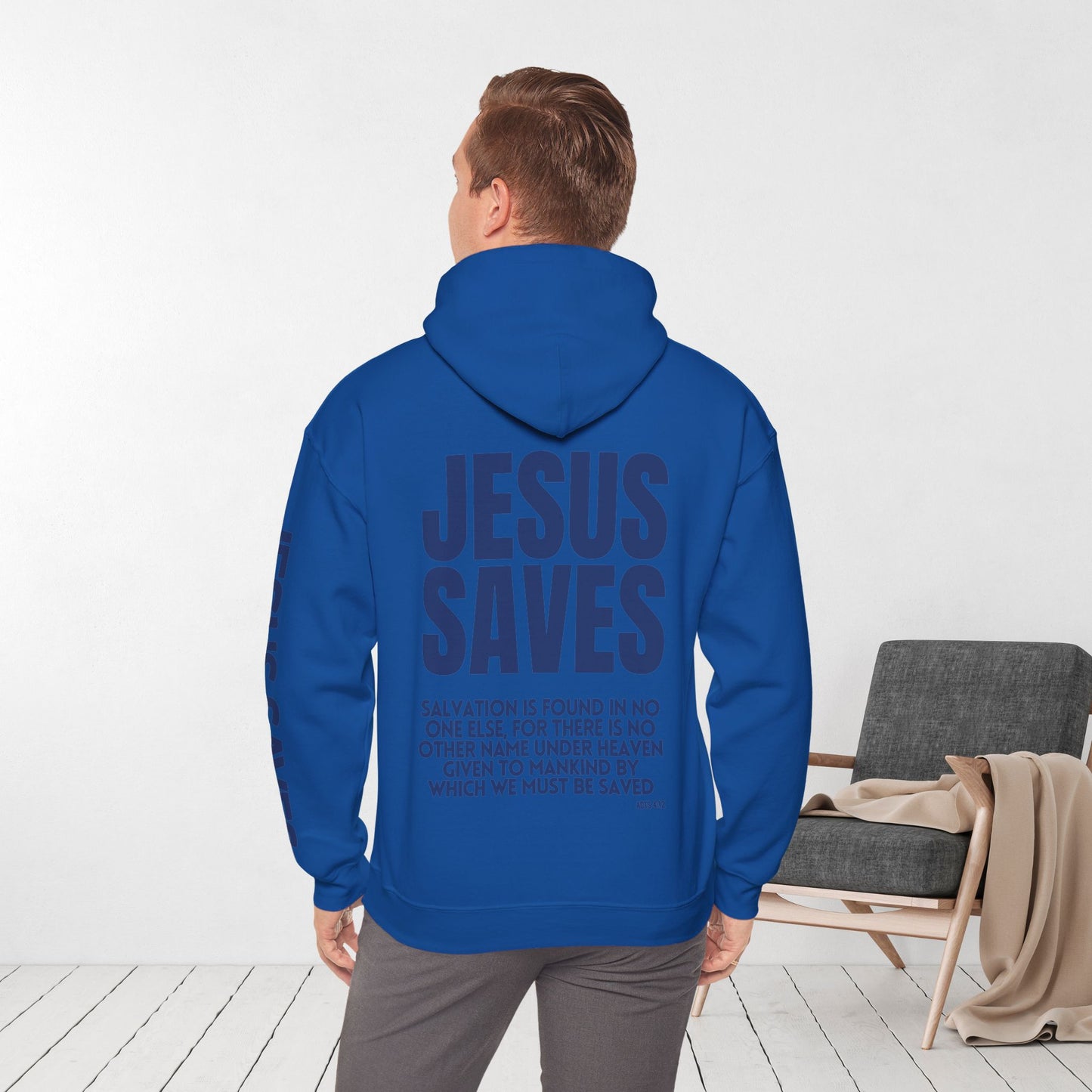 Jesus Saves Hoodie - Acts 4:12 Bible Verse Christian Hoodie