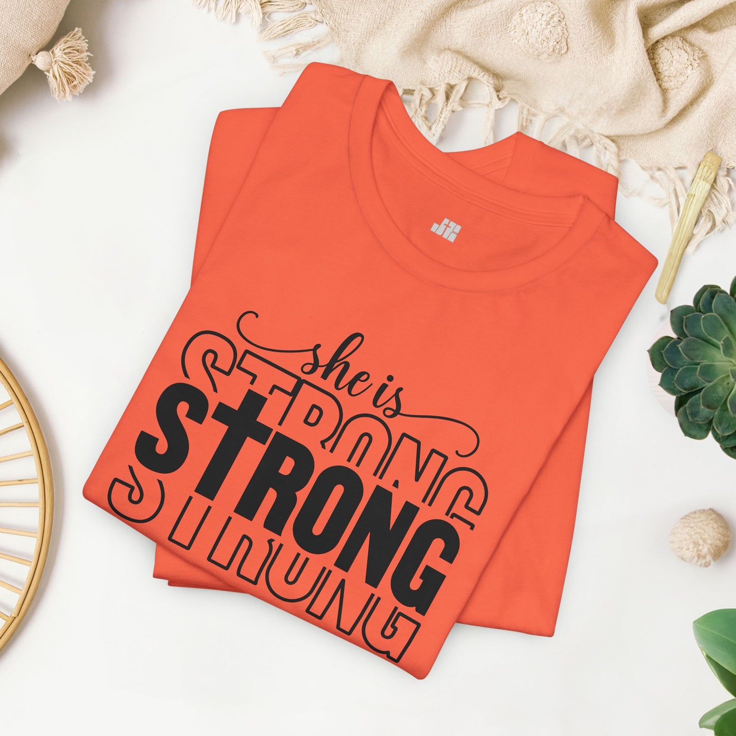 She is Strong Christian Soft Cotton Tee