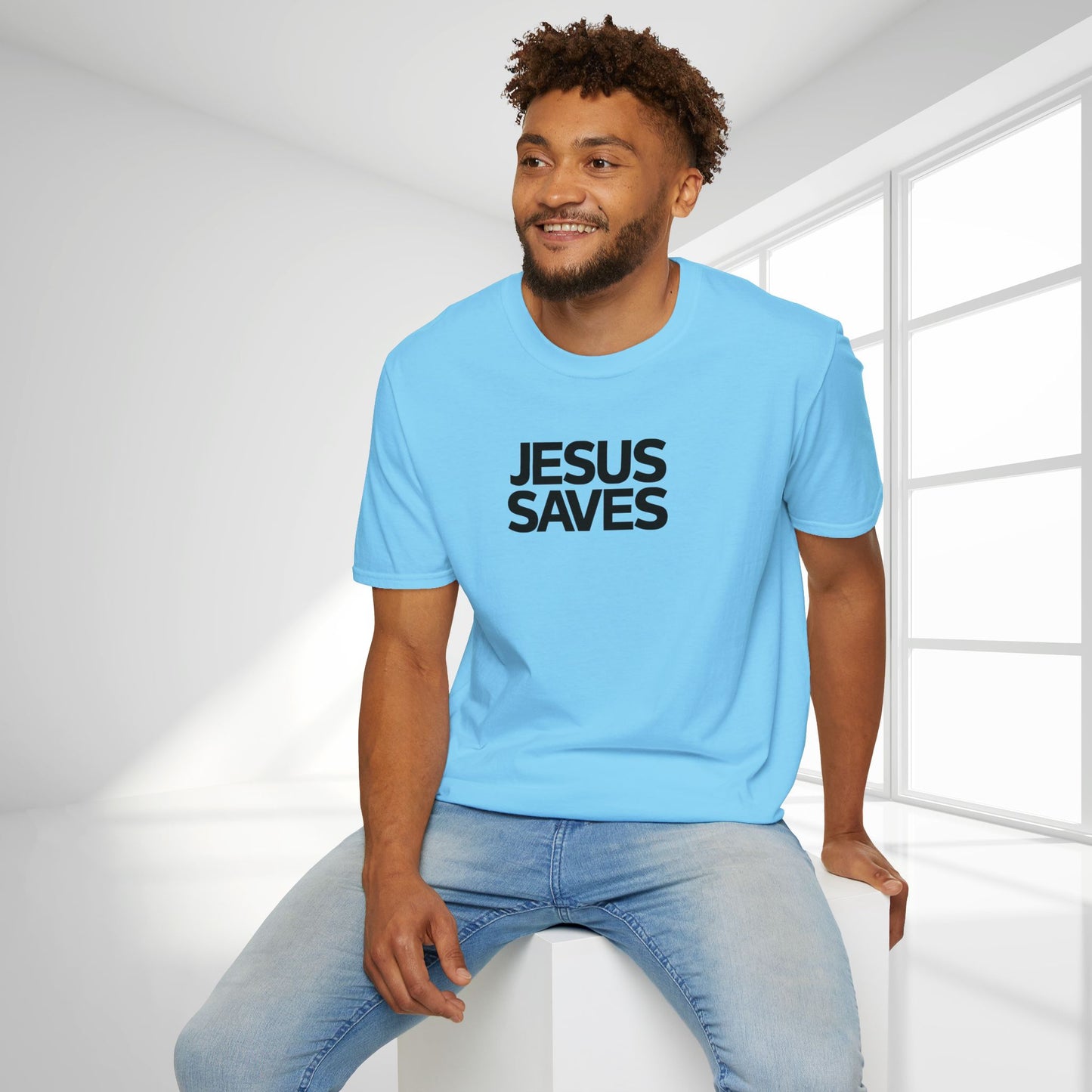 Unisex Jesus Saves Softstyle T-shirt - Acts 4:12 Bible Verse Christian Shirt