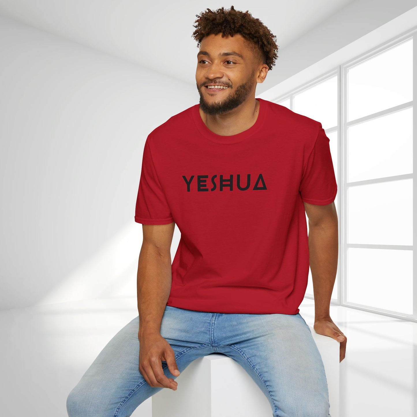 Unisex YESHUA Softstyle T-shirt -  Minimalist Christian Shirt