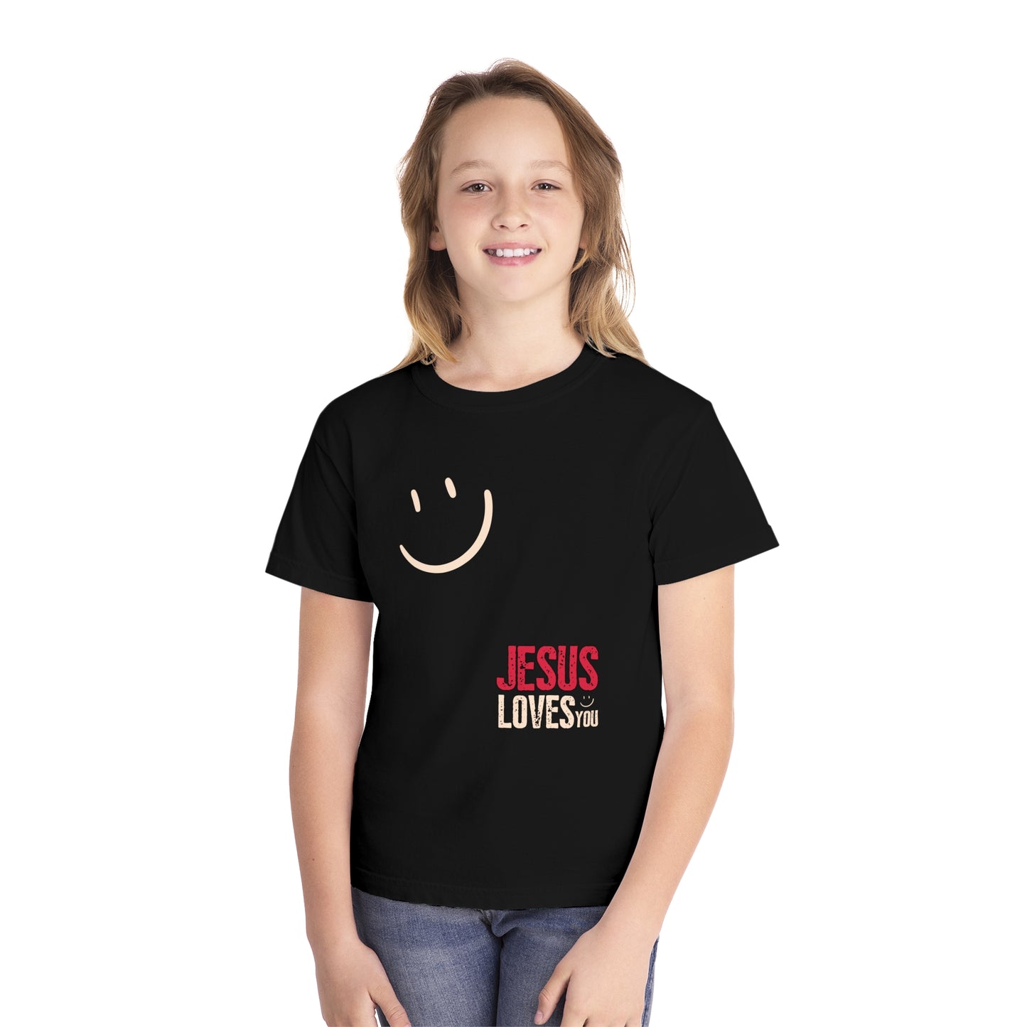 Trendy Jesus Loves You Comfort Colors Youth Christian Shirt