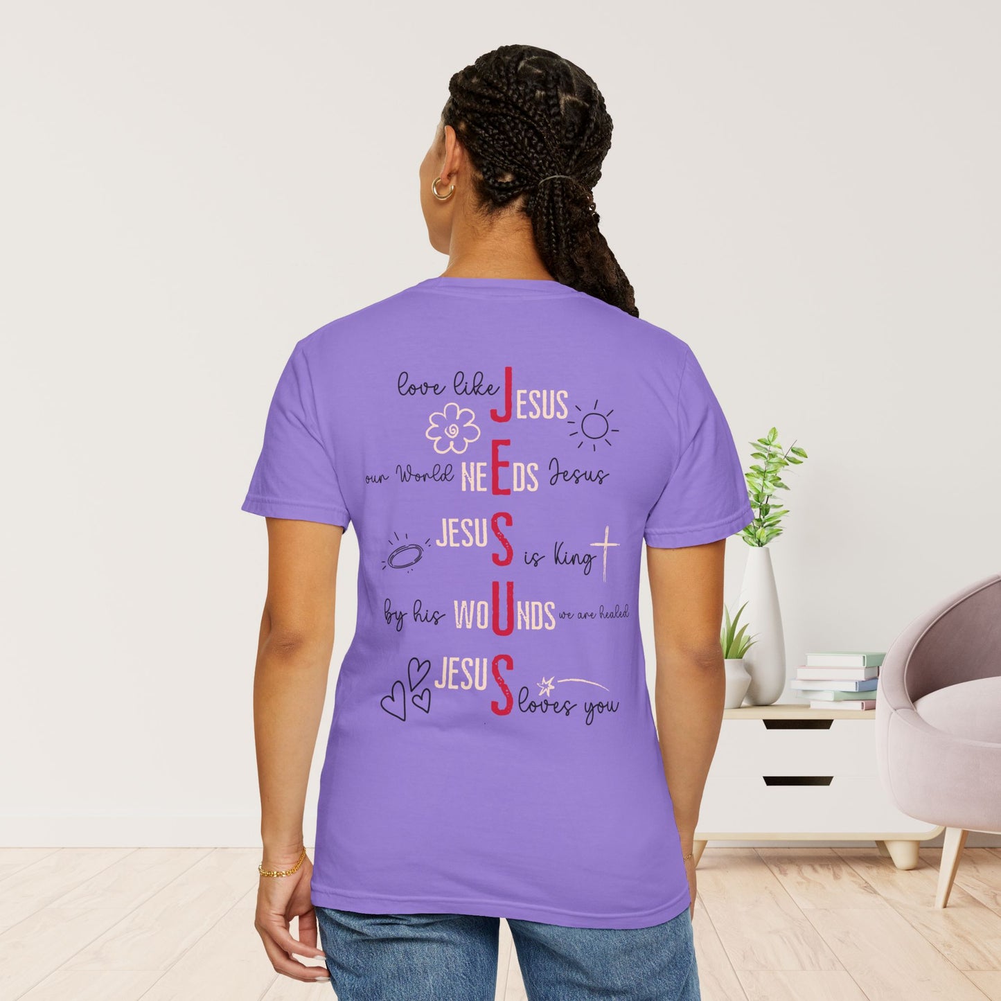 Women's Comfort Colors Jesus Doddle Drawing Shirt