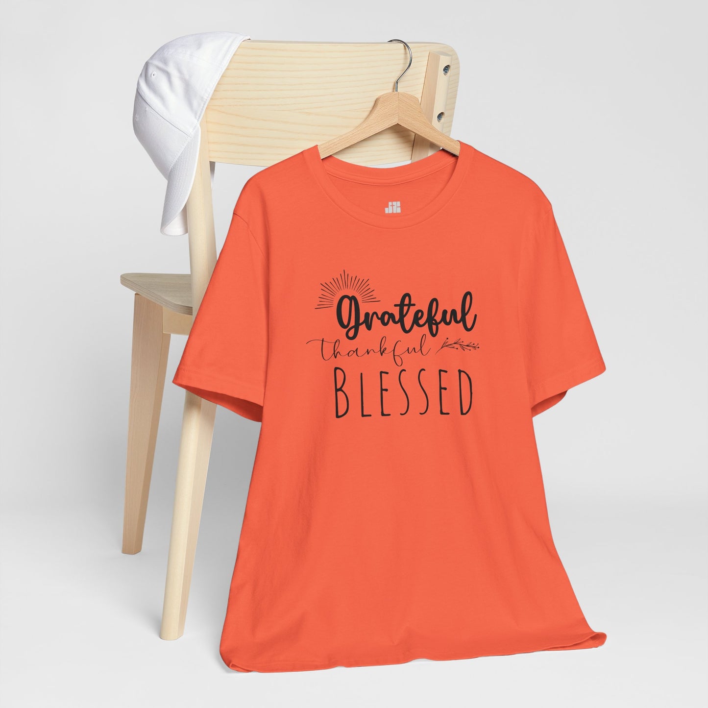 Grateful Thankful Blessed Soft Cotton Tee - Christian T-shirt