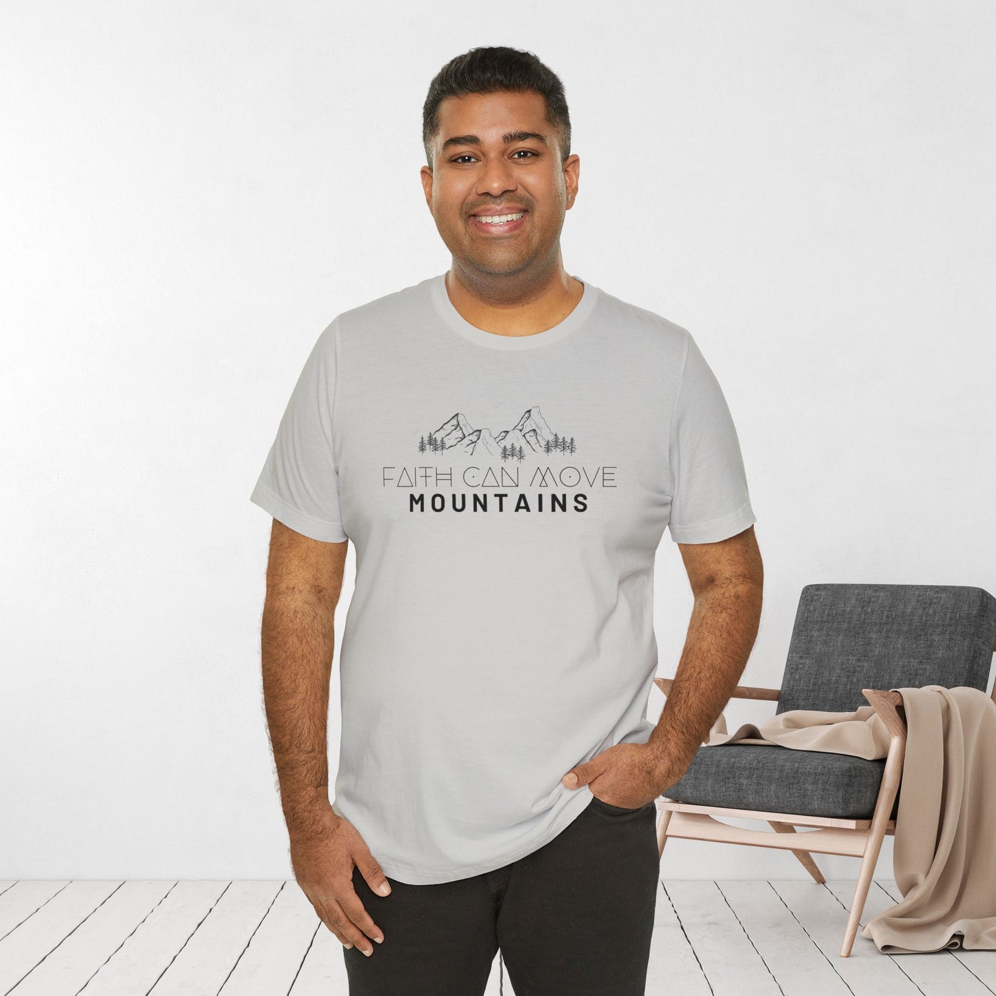 Faith Can Move Mountains Soft Cotton Tee - Matthew 17:20 Bible Verse Shirt