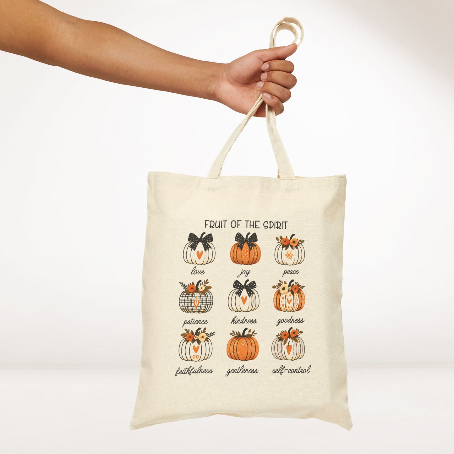 Pumpkin Fruit of the Spirit Canvas Tote Bag